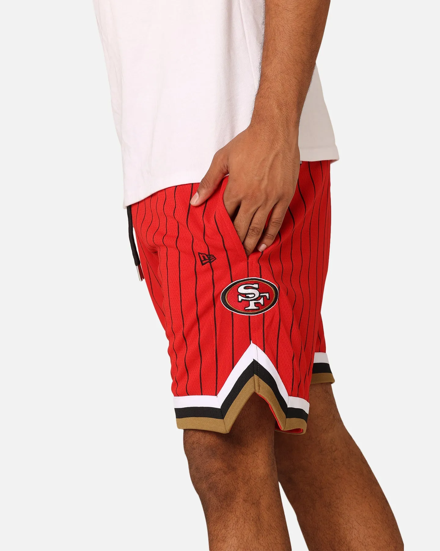 Nylon shorts Biodegradable Material Option New Era San Francisco 49ers Pinstripe Shorts OTC