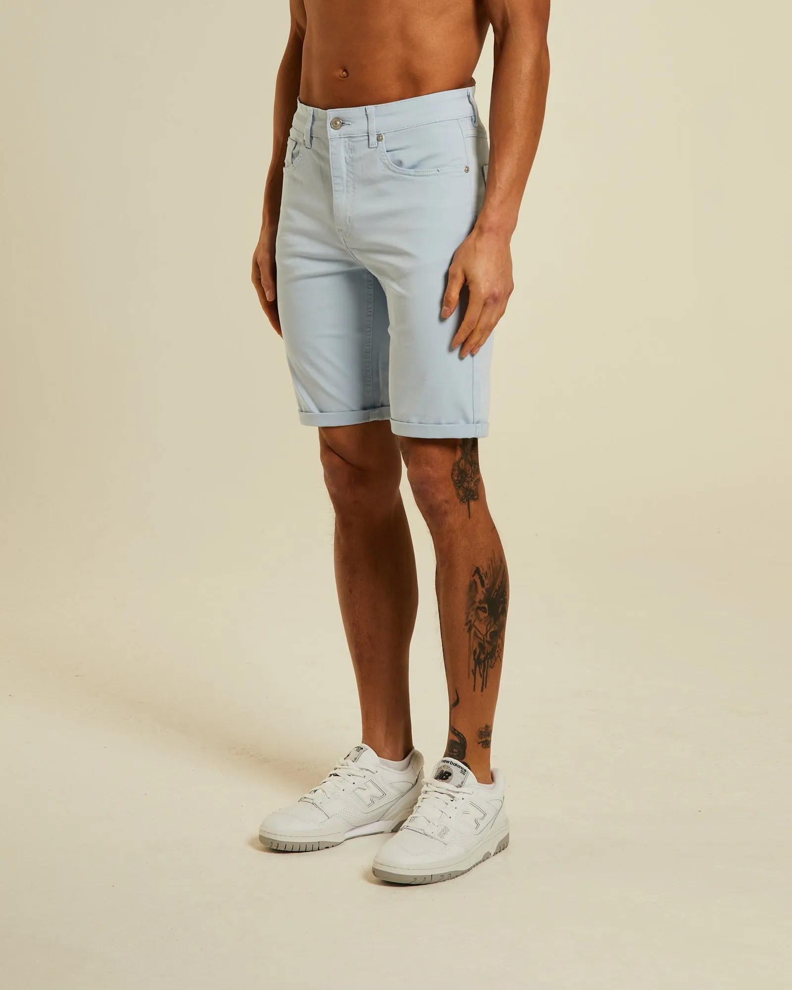 Beck 5 Pocket Short Blue Comfort Cushion Reflective Safety Stripes