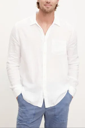 BENTON LINEN BUTTON-UP SHIRT Simple Elegance Work Appropriate