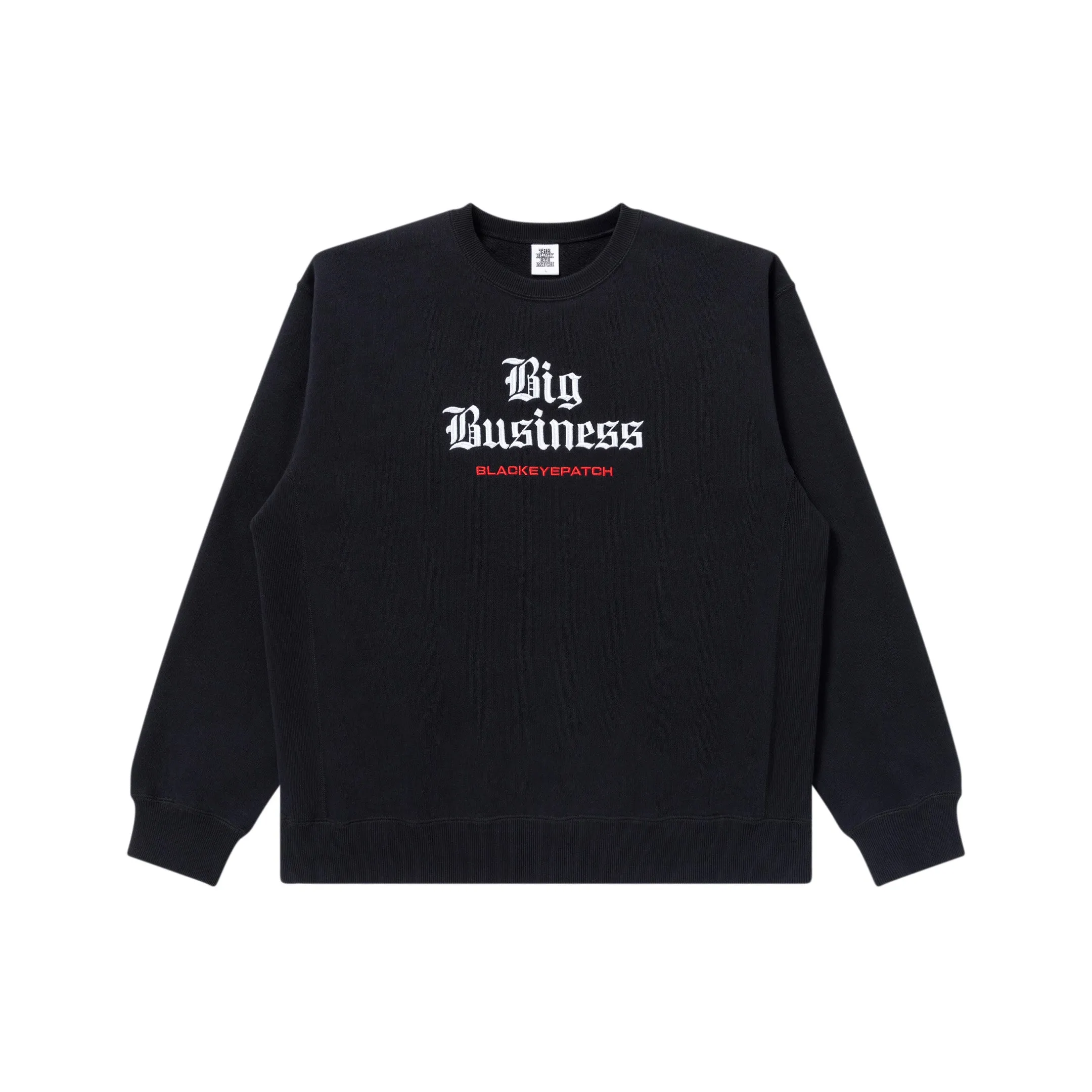 Office Casual tag accents BIG BUSINESS CREW SWEAT BLACK