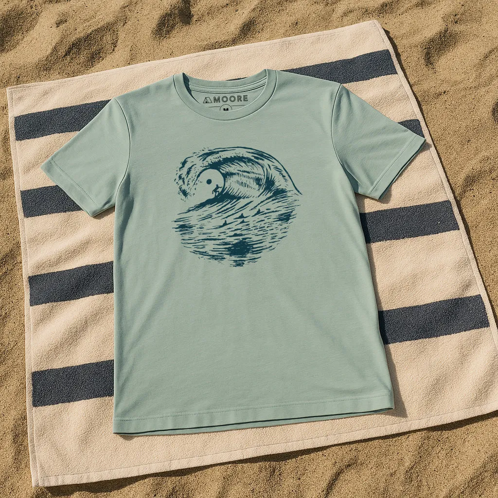 Easy Fit Wear Casual Flex Fit Big Wave Tee-Dusty Blue