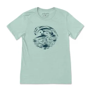 Big Wave Tee-Dusty Blue Soft and Lightweight