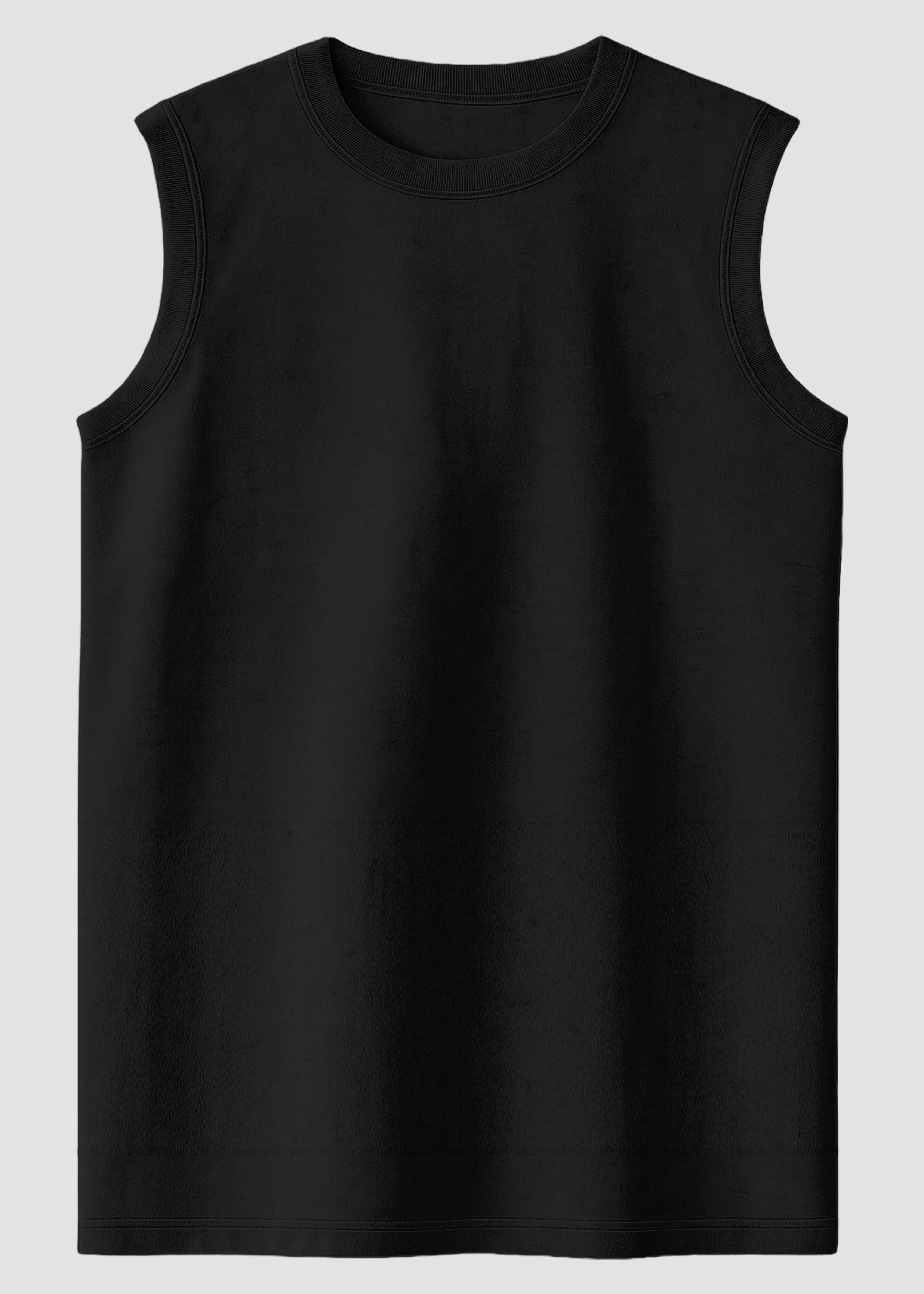 Black Men's Sleeveless T-Shirt | MS36 Comfy Stretch Fit Premium Cotton Blend