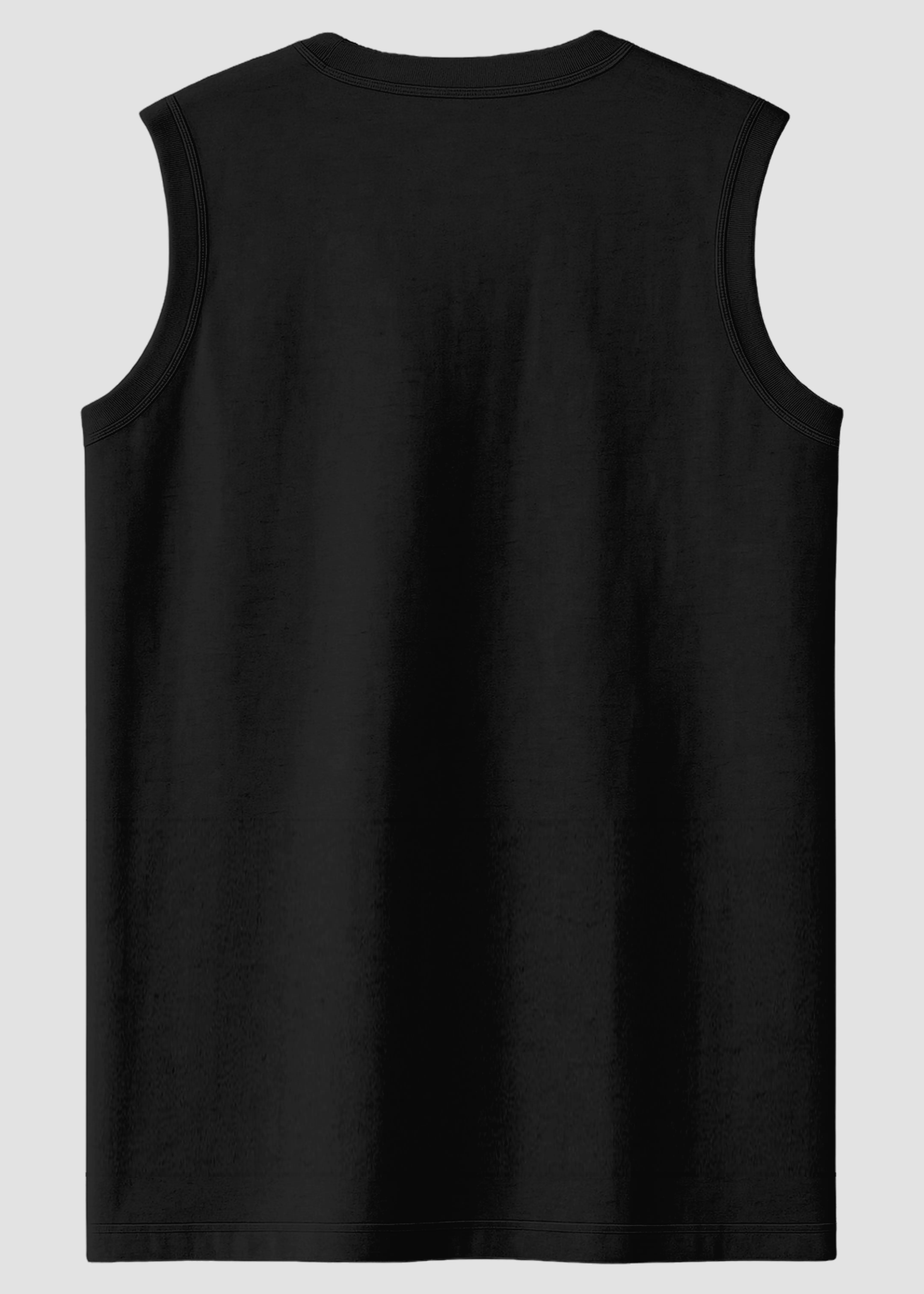 Black Men's Sleeveless T-Shirt | MS36 Durable Wear Short Sleeve