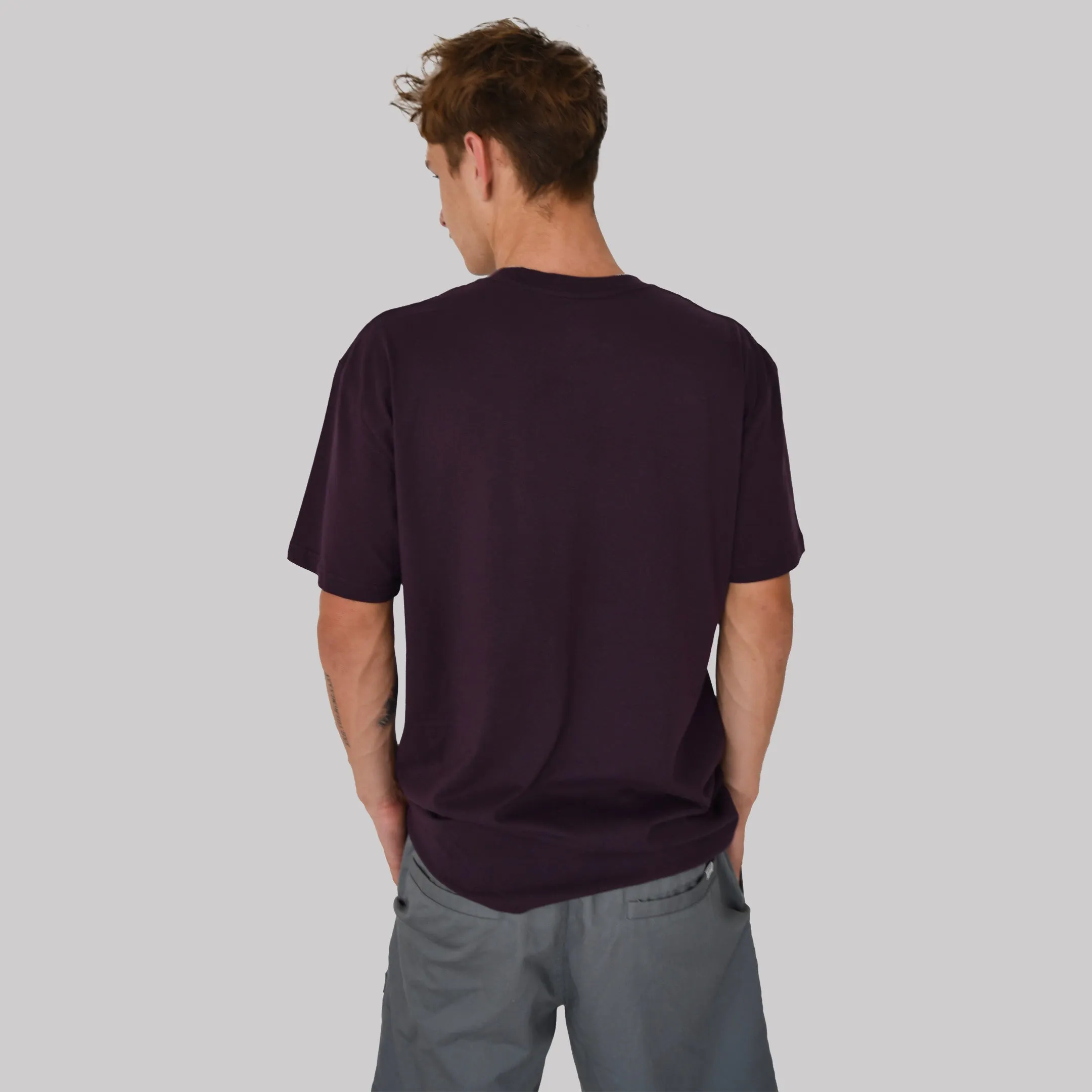 Relaxed Comfort Wear BLOCK TEE / PLUM