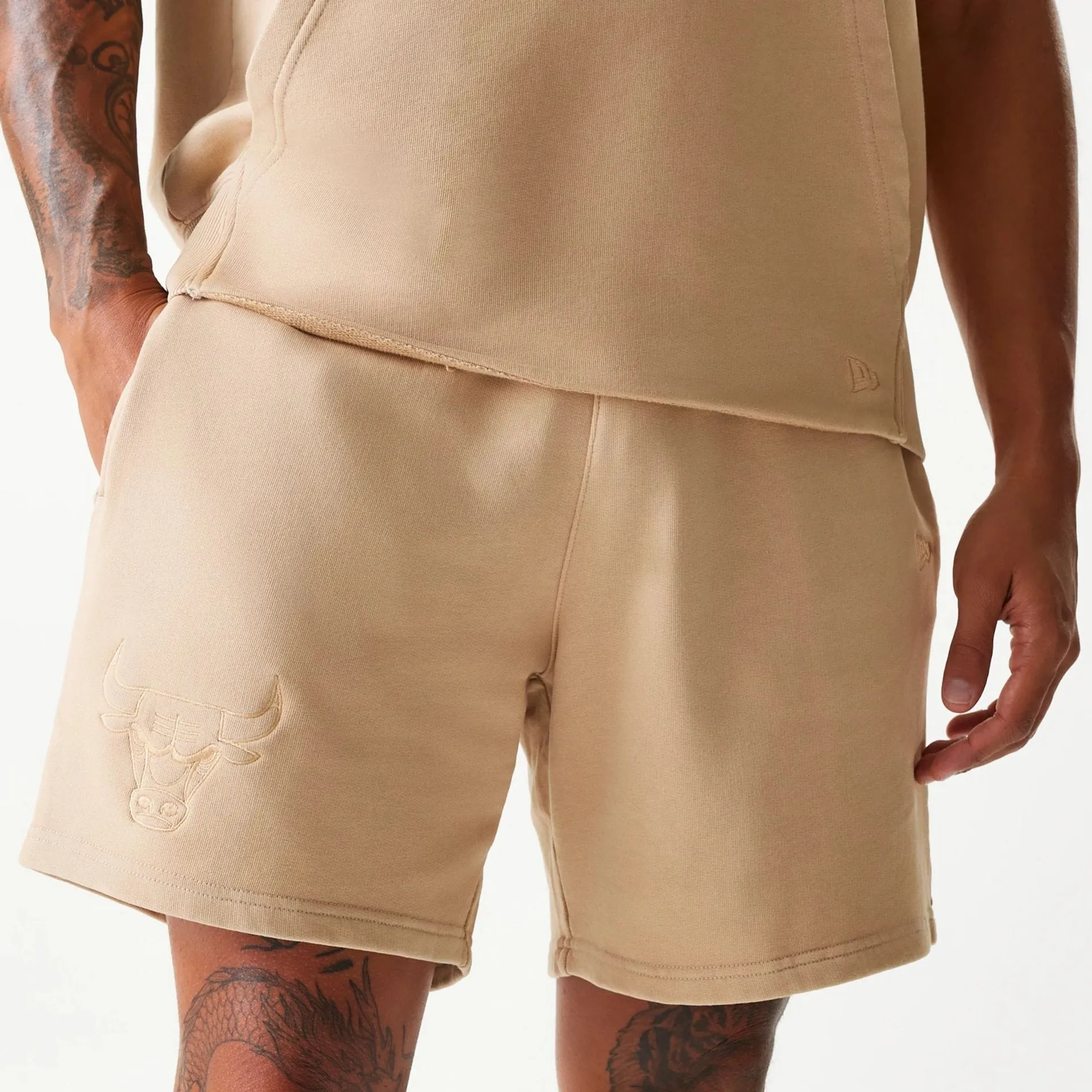 elastic waistband Chicago Bulls NBA Washed Beige Shorts
