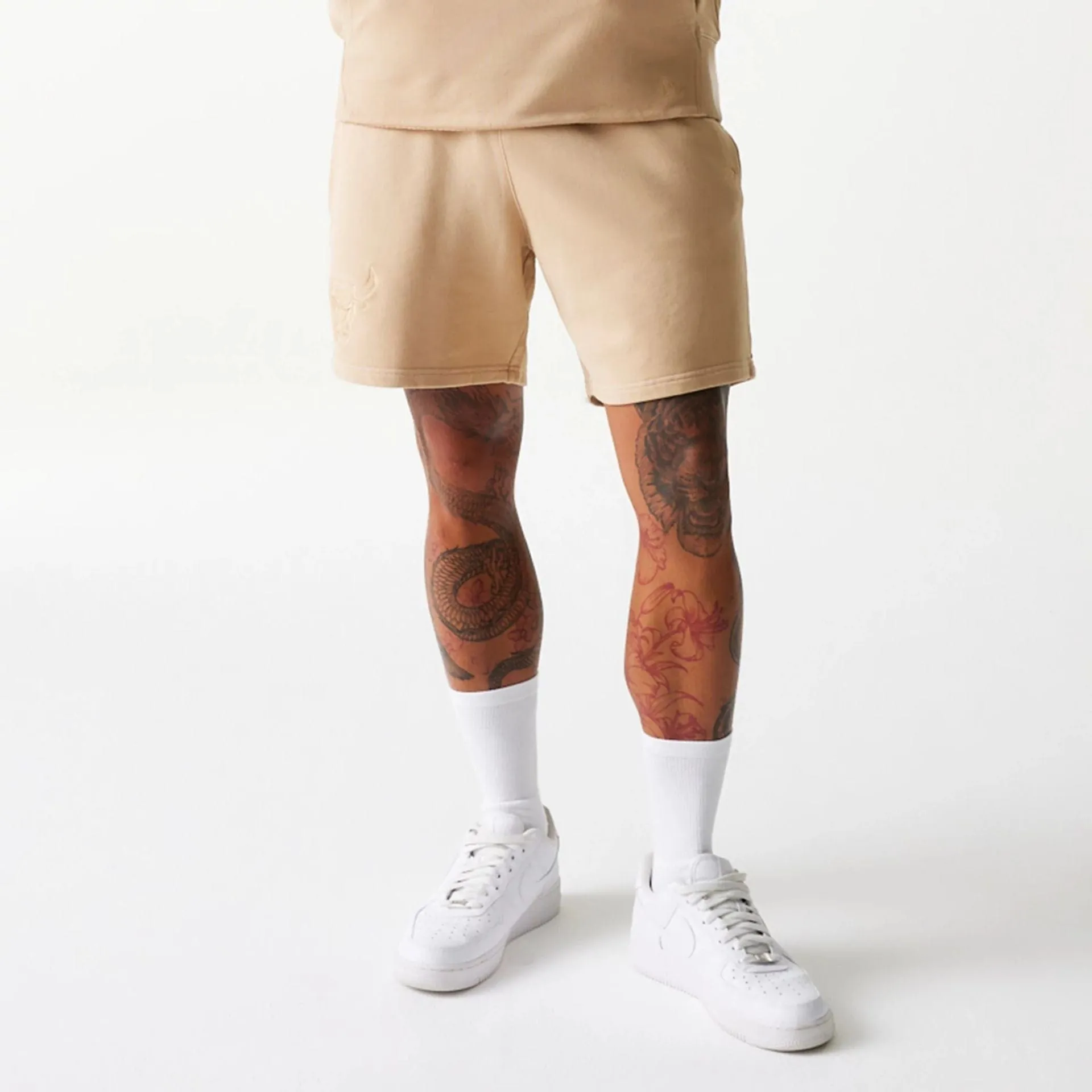 Chicago Bulls NBA Washed Beige Shorts Flexible Movement