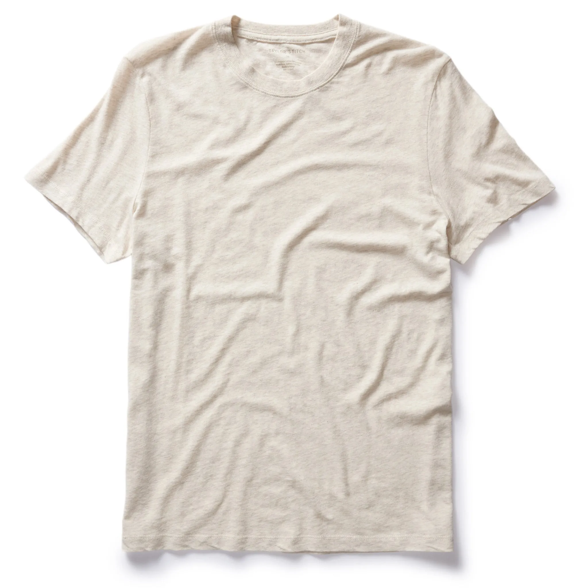 The Cotton Hemp Tee in Heather Oat Elegant Relax Style Trend