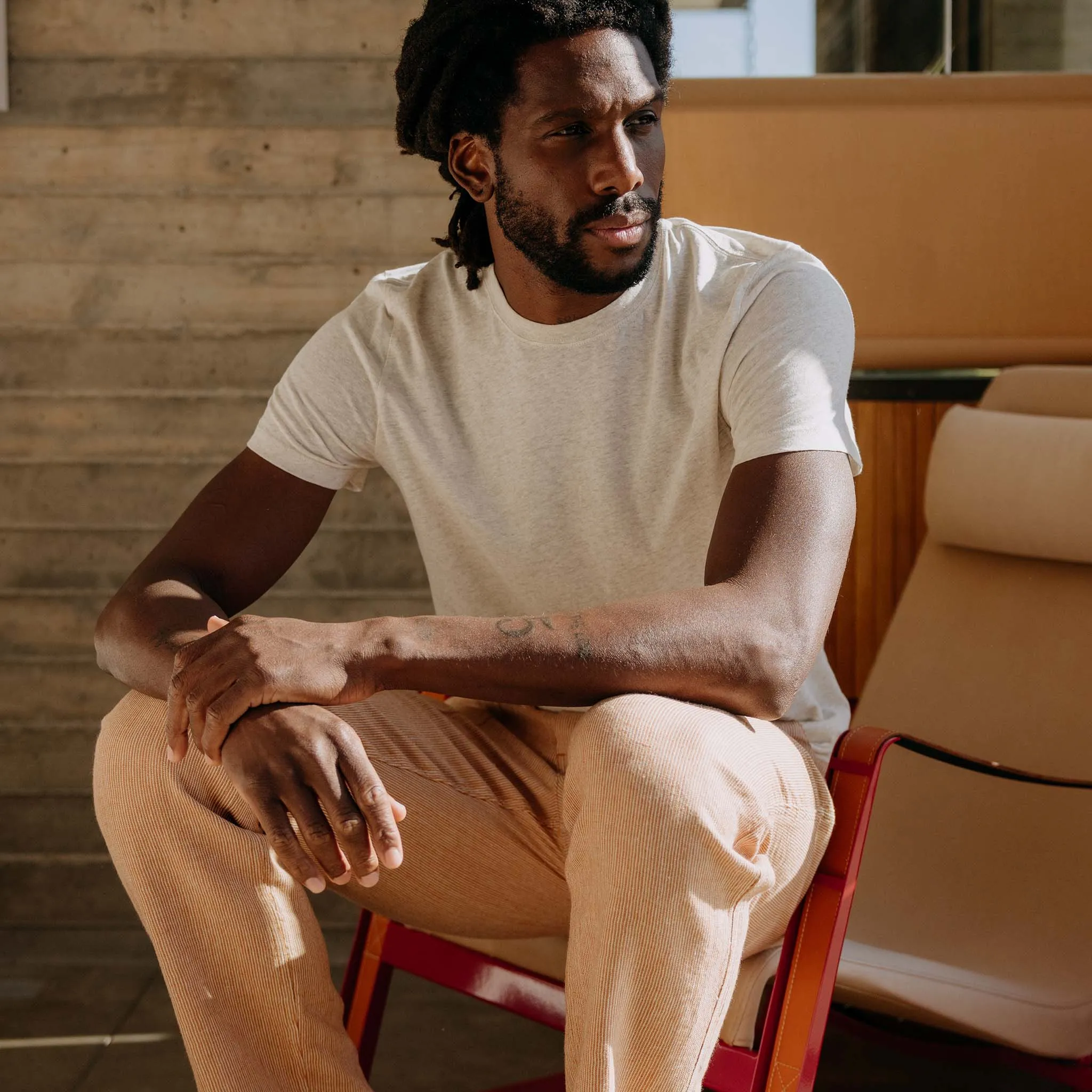 Smooth Neckline The Cotton Hemp Tee in Heather Oat