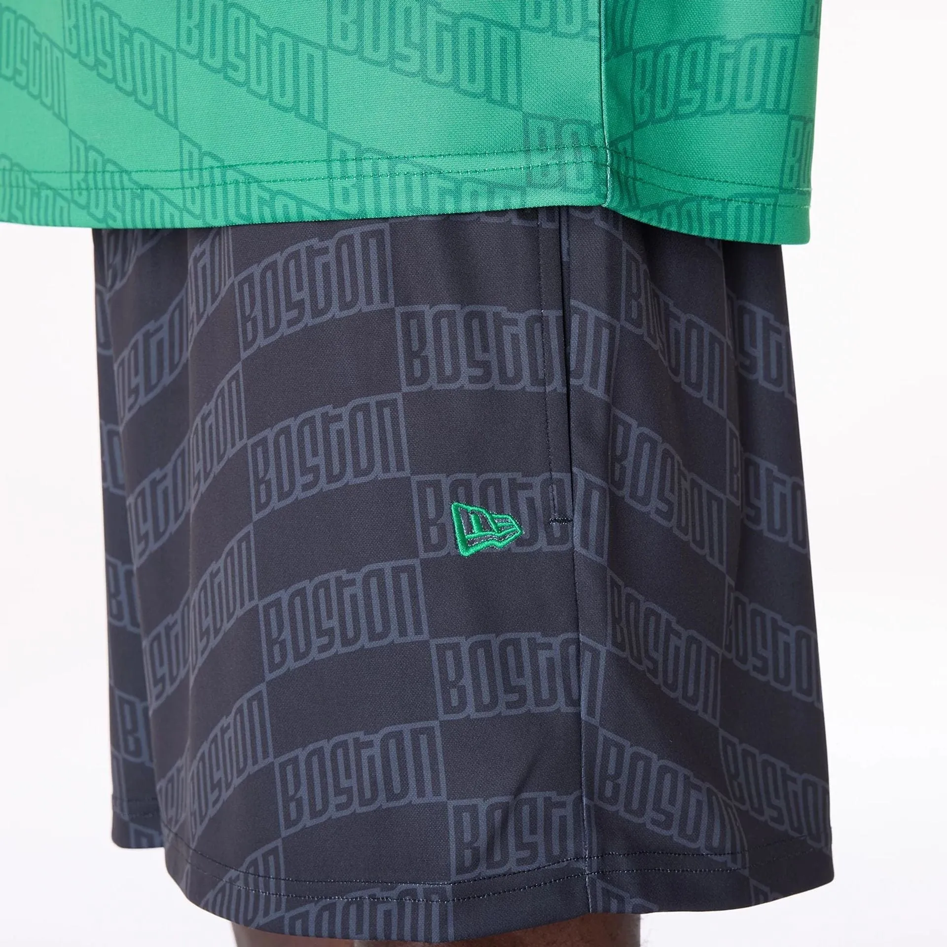 Classic Comfort Boston Celtics NBA All Over Print Graphic Black Shorts