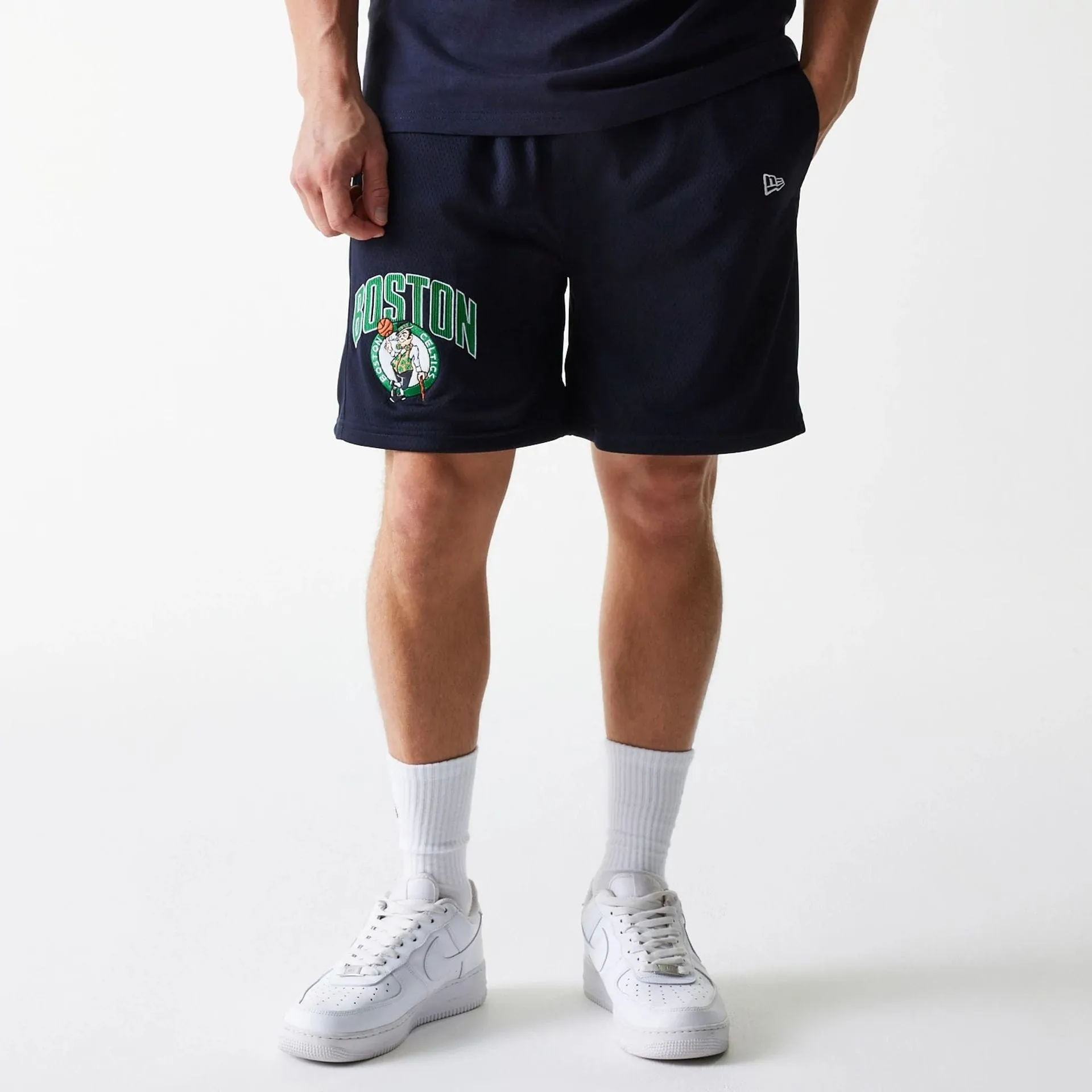 Boston Celtics NBA Arch Graphic Navy Mesh Shorts swim trunks