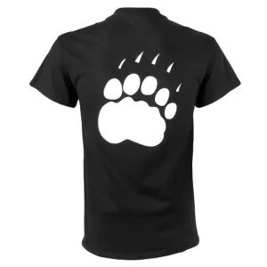 Bowdoin Tee with Paw Print on Back Geometric Print