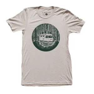 Abstract print Trailer in the Woods Tee-Cool Gray