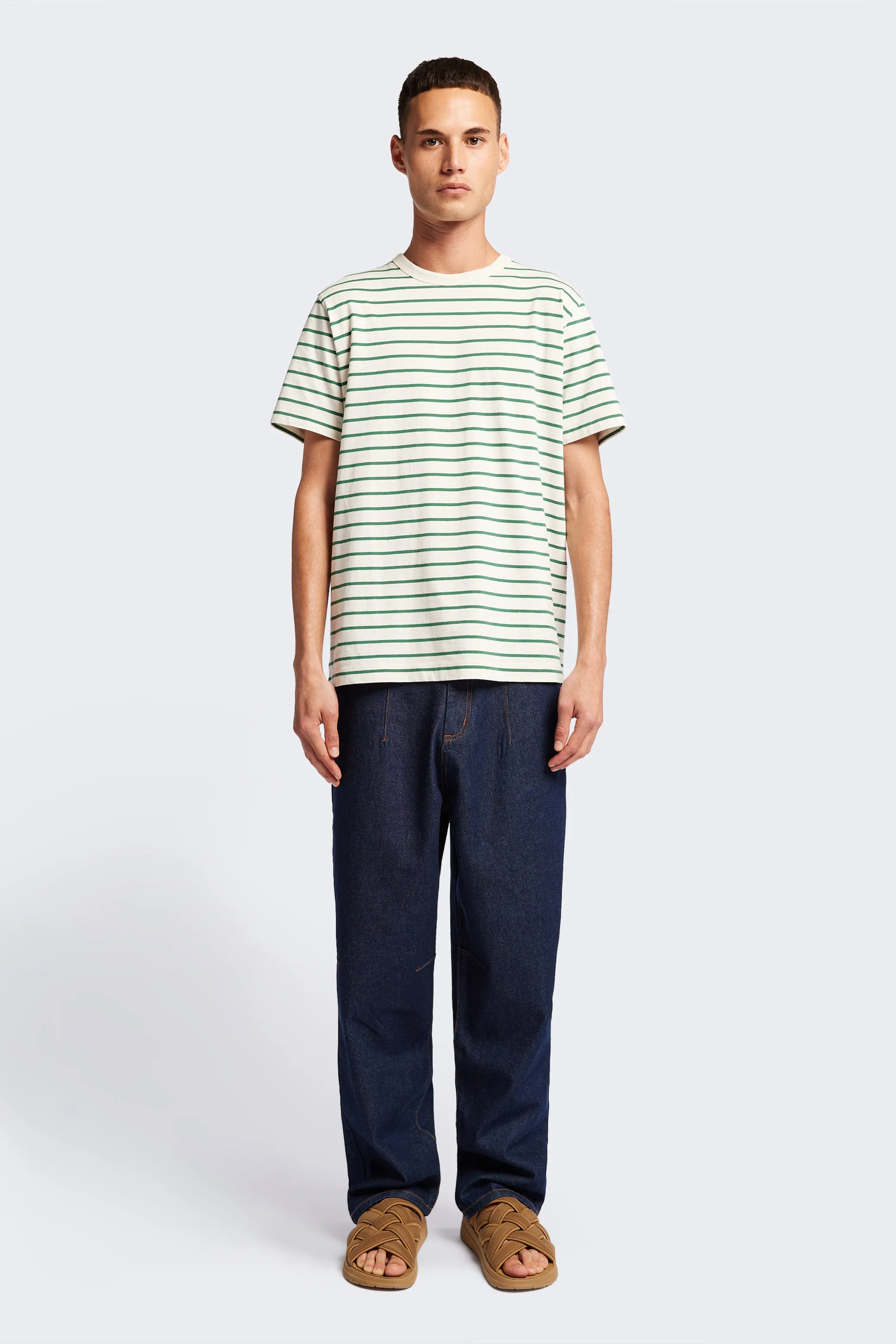 Radius T-Shirt Green Stripe Flattering Cut