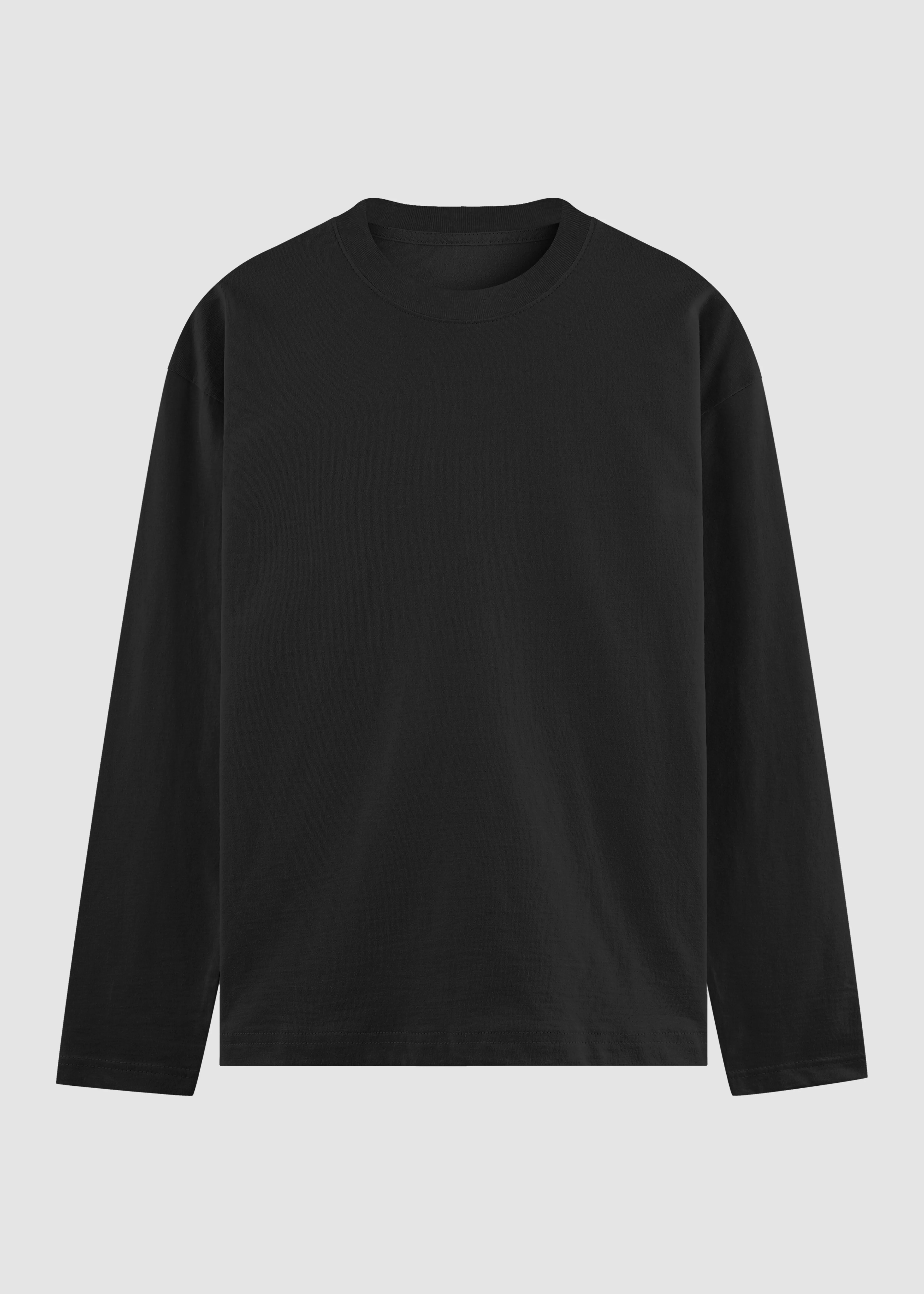 Black Men's Full Sleeve T-Shirt | MA27 casual outing