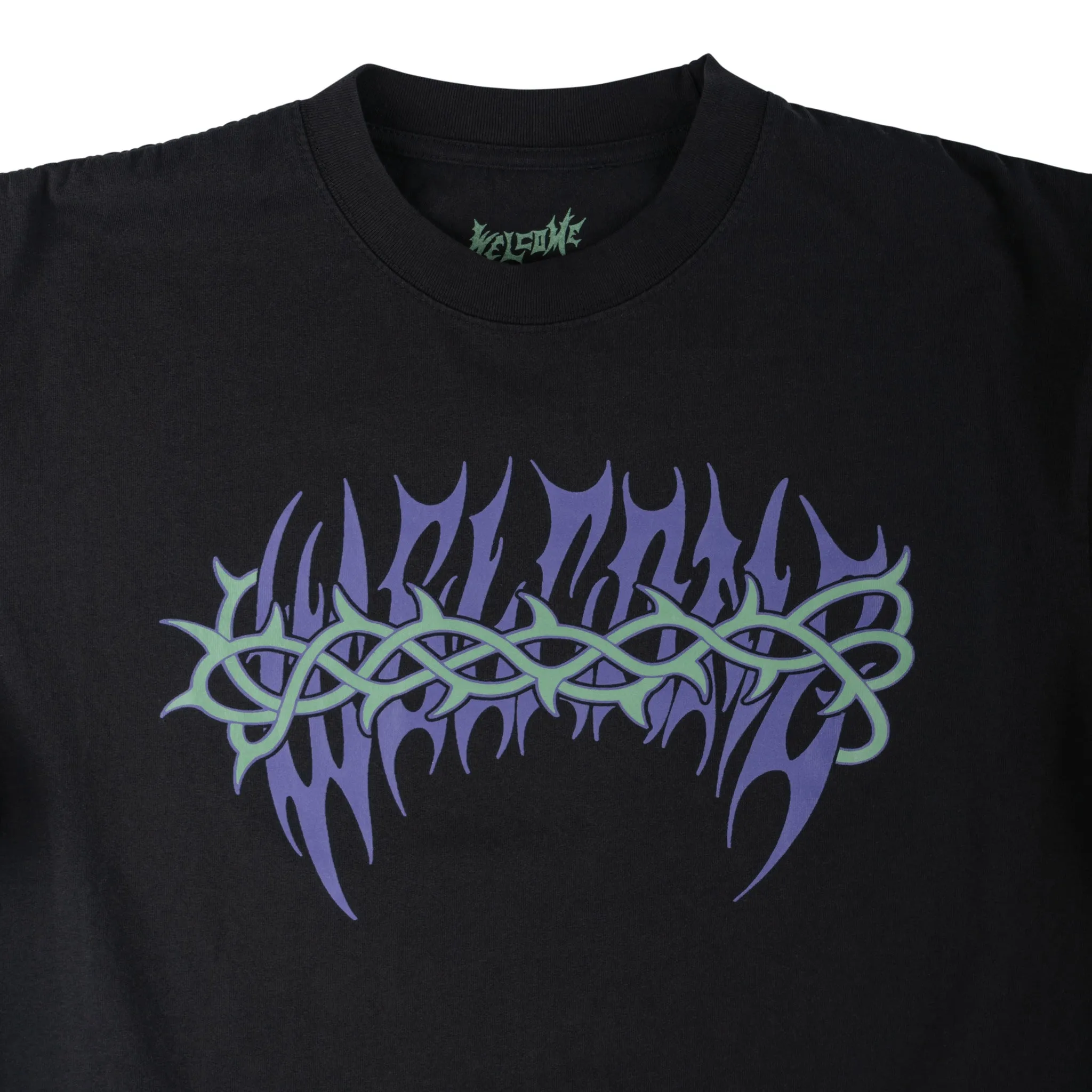 Cozy Essentials Multi Directional Stretch Brier Printed Boxy Garment-Dyed Tee - Black