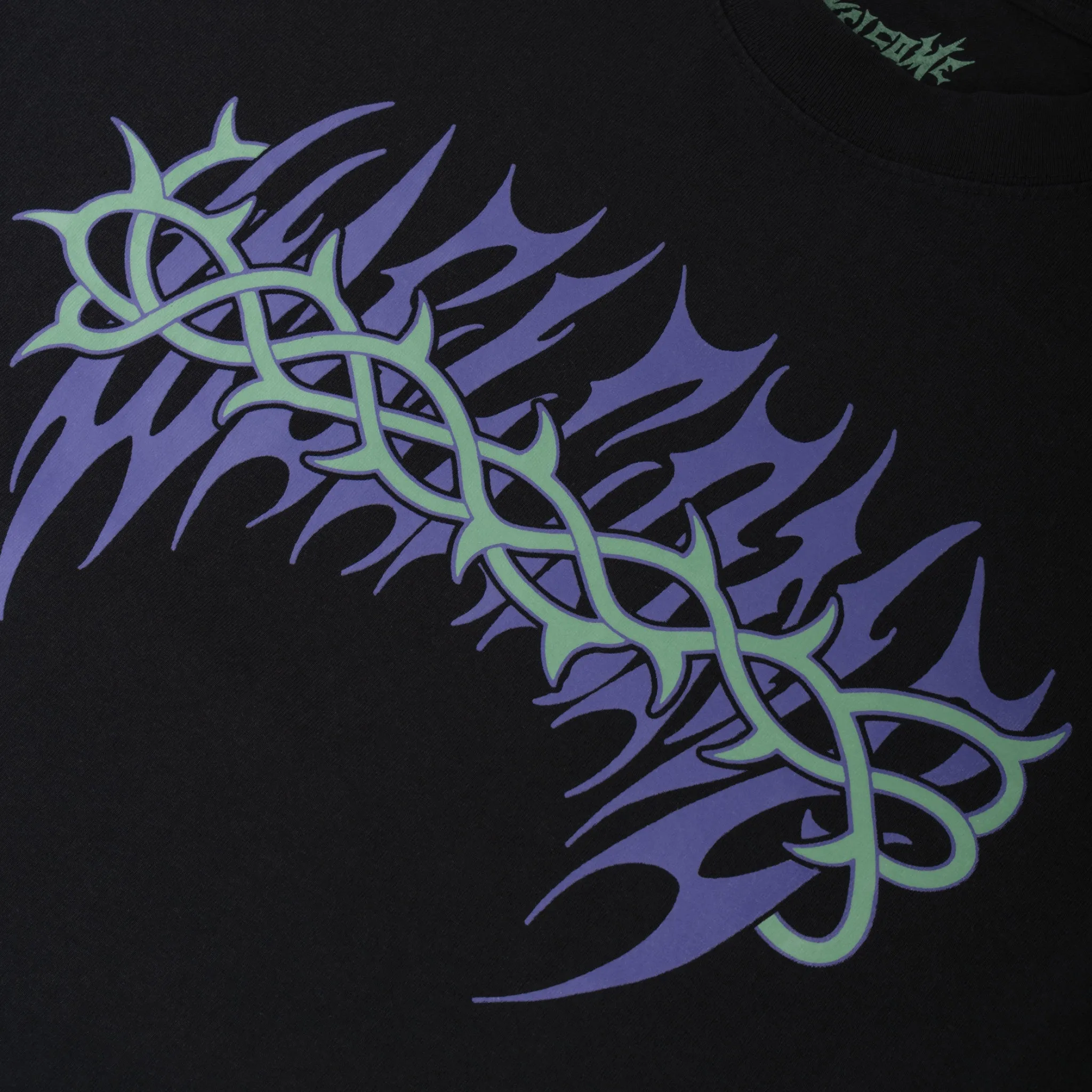 Brier Printed Boxy Garment-Dyed Tee - Black Holiday Wear weekday wear