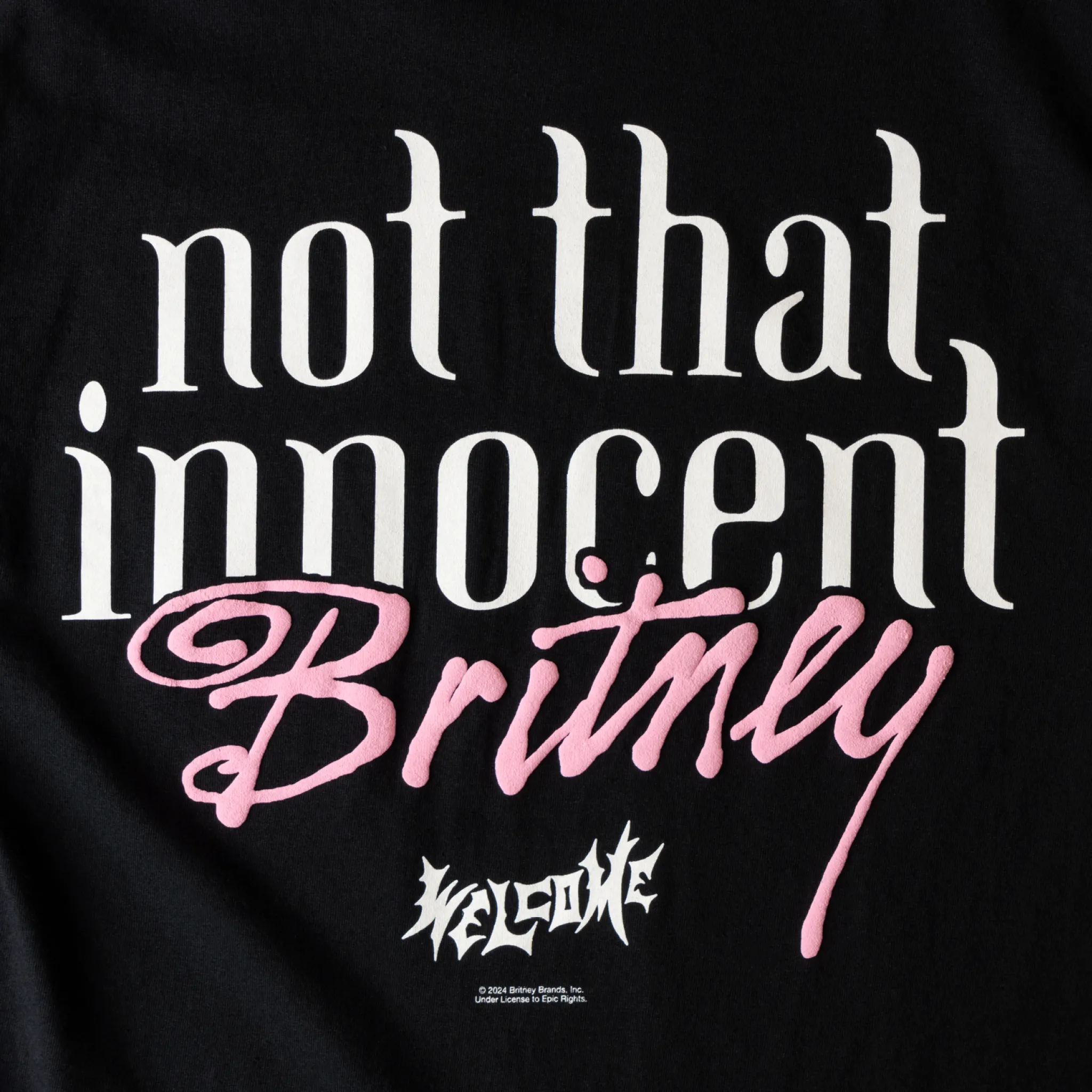Britney Spears X Welcome - Daisies Puff Print Tee - Black Non Restrictive Silhouette Pastel color