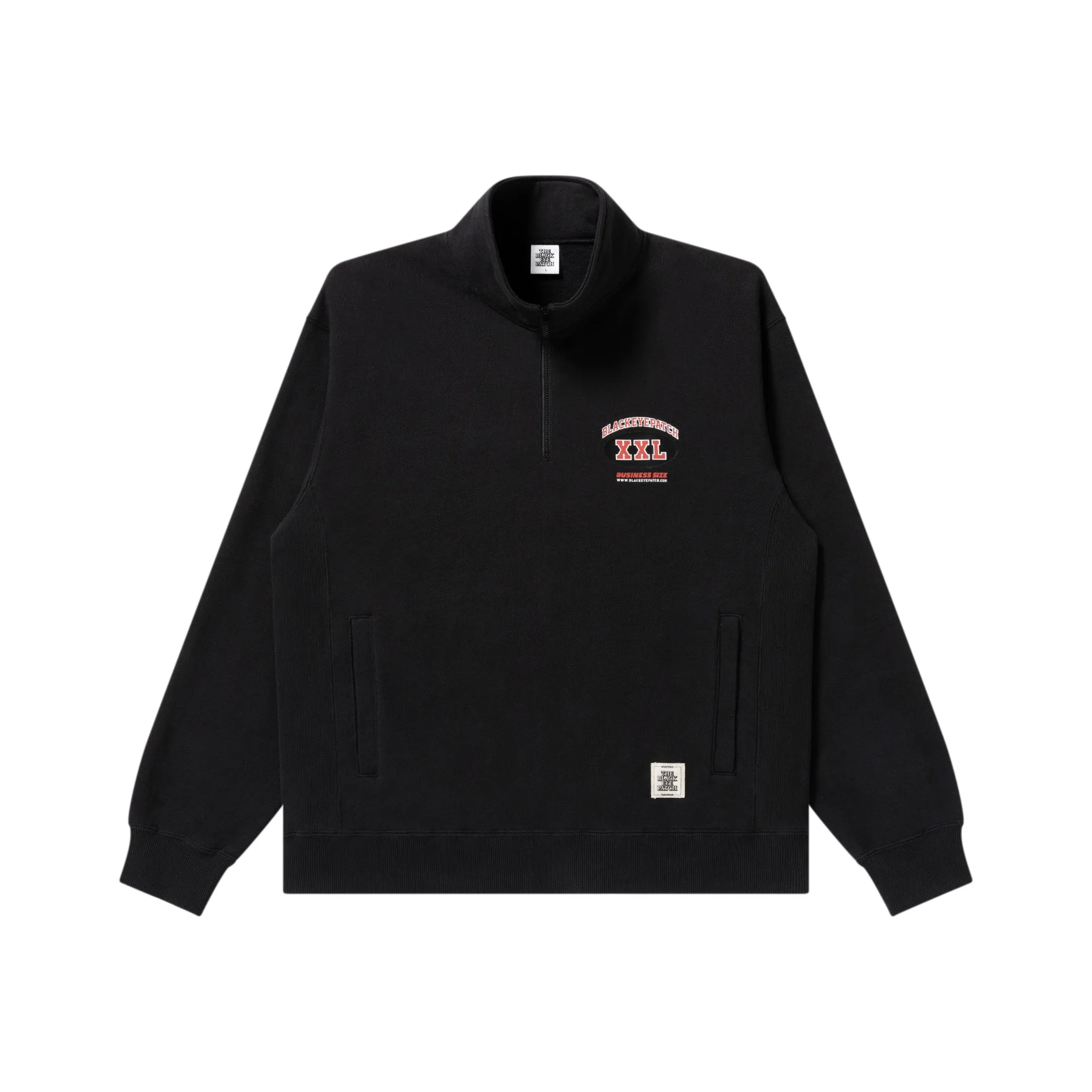 BUSINESS SIZE HALF ZIP SWEAT BLACK product warranty
