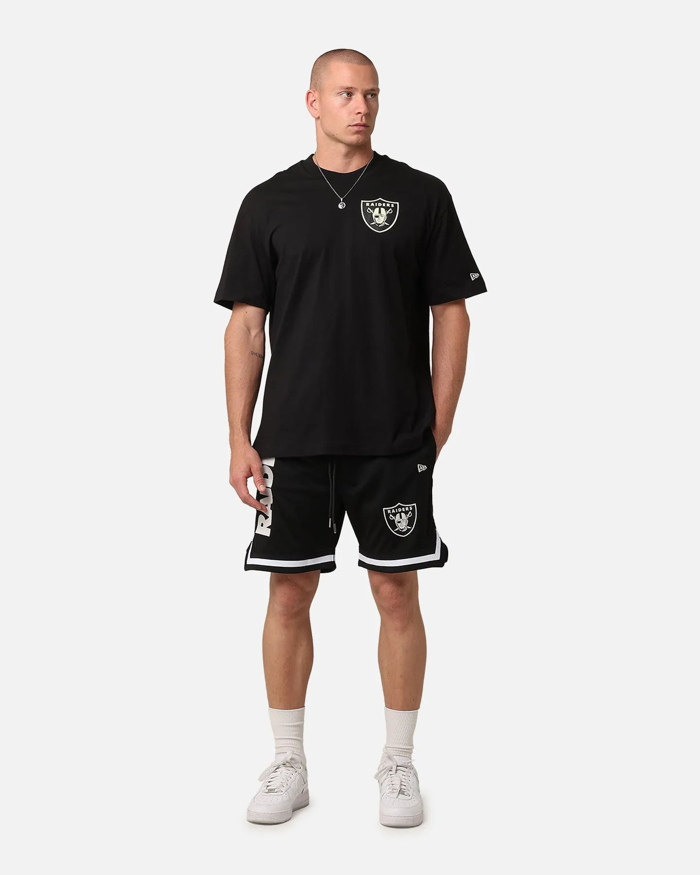 Freedom Fit New Era Las Vegas Raiders Mesh Glow Shorts Black