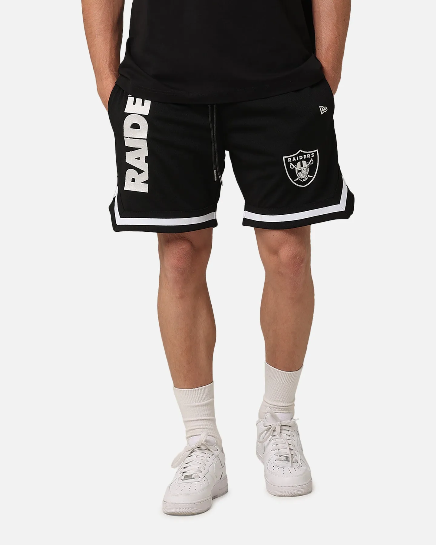 Moisture Wicking Material easygoing look New Era Las Vegas Raiders Mesh Glow Shorts Black