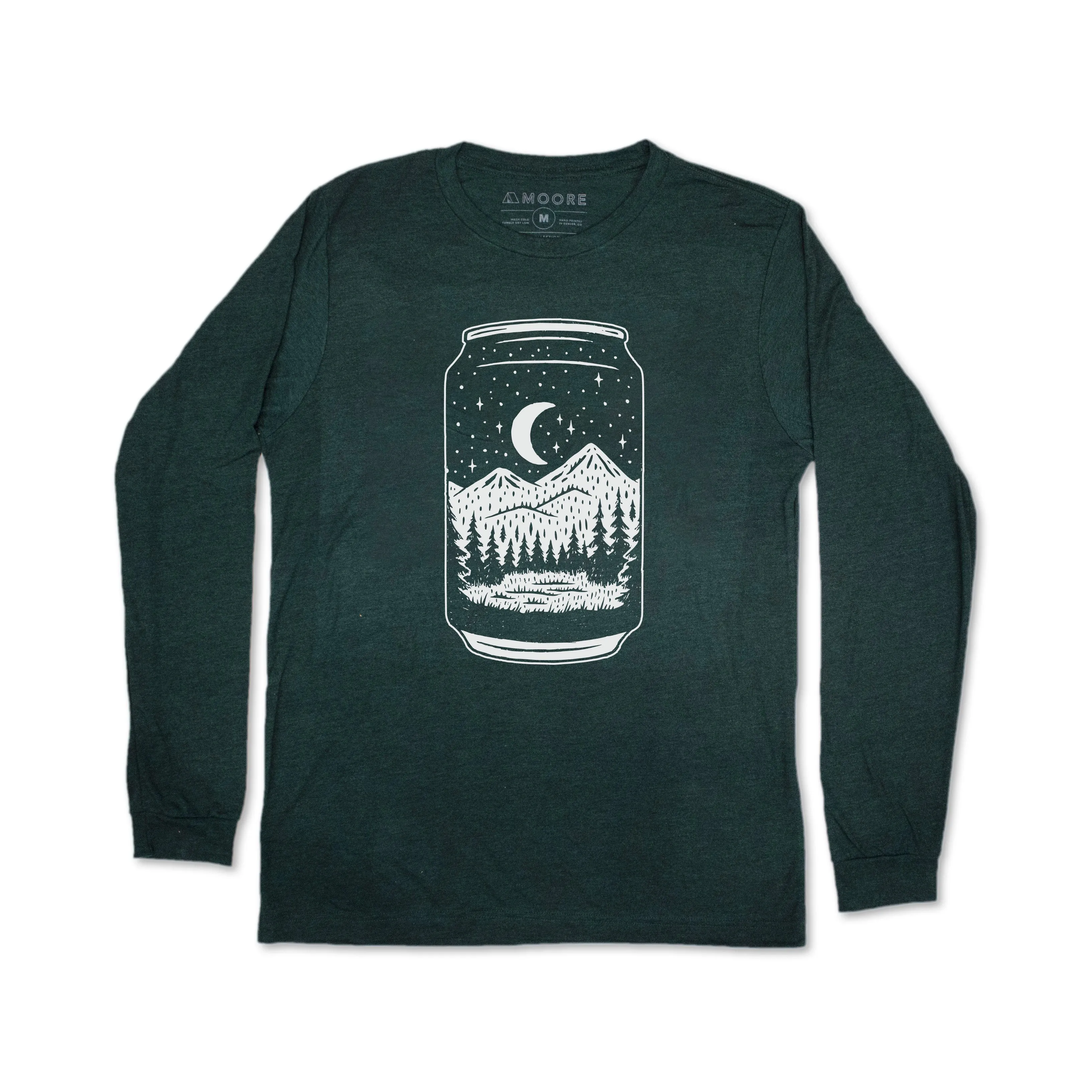 Can Long Sleeve Tee-Emerald Low Profile Silhouette