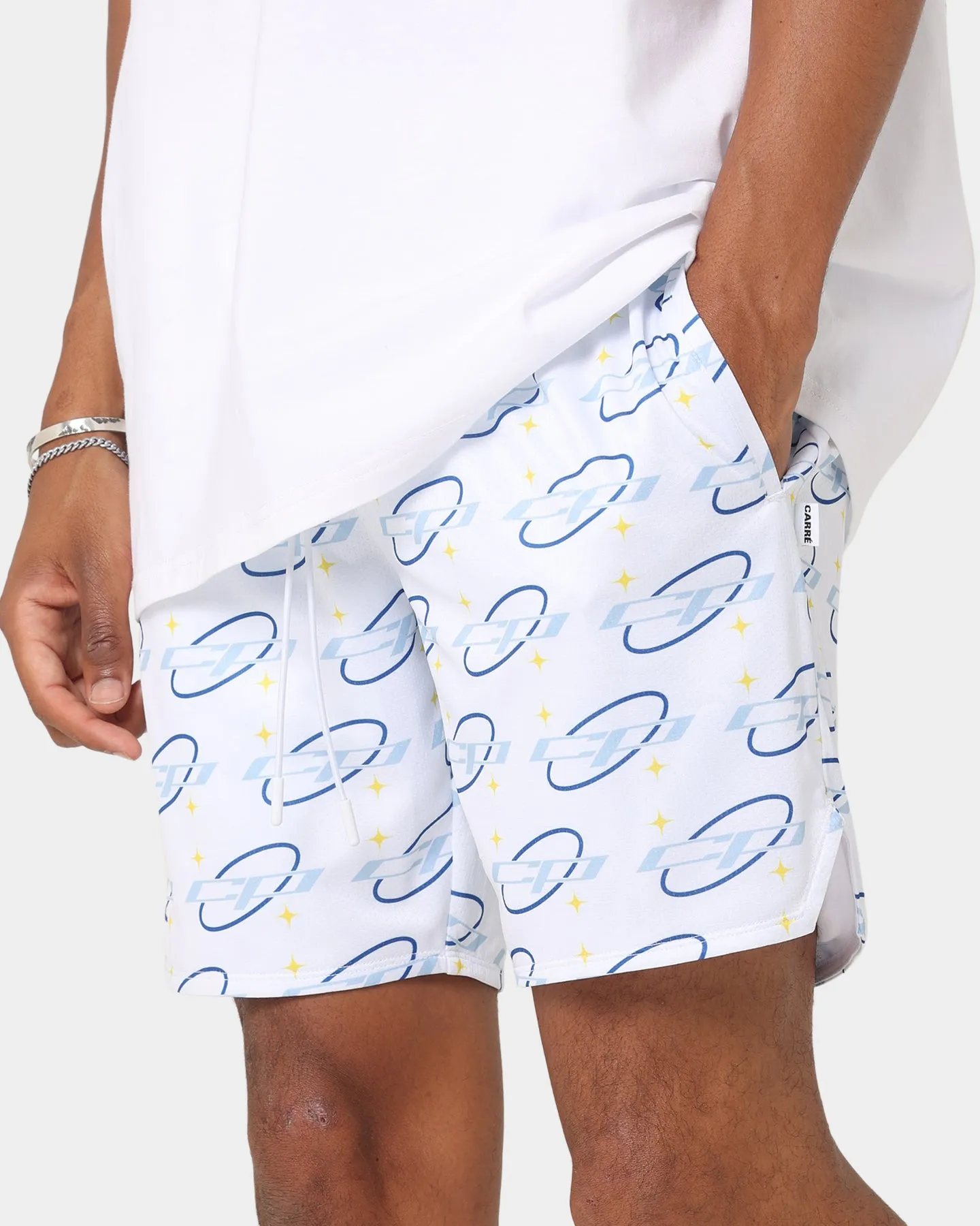 Carr?? Star Sign Mesh Shorts White Camouflage Style Durable Feel