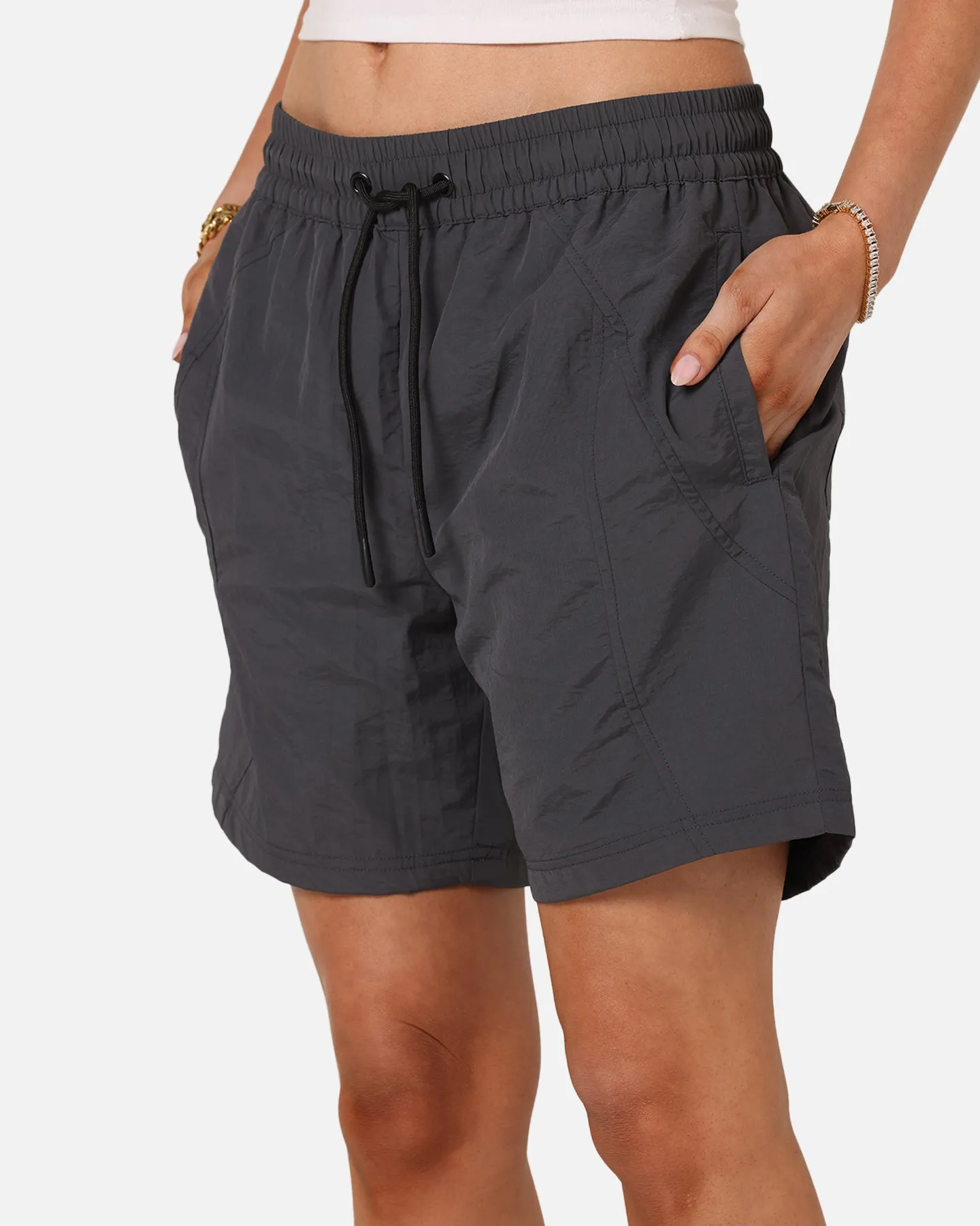 Carre Panelled Nylon Shorts Black Fit Tech Soft Elastic