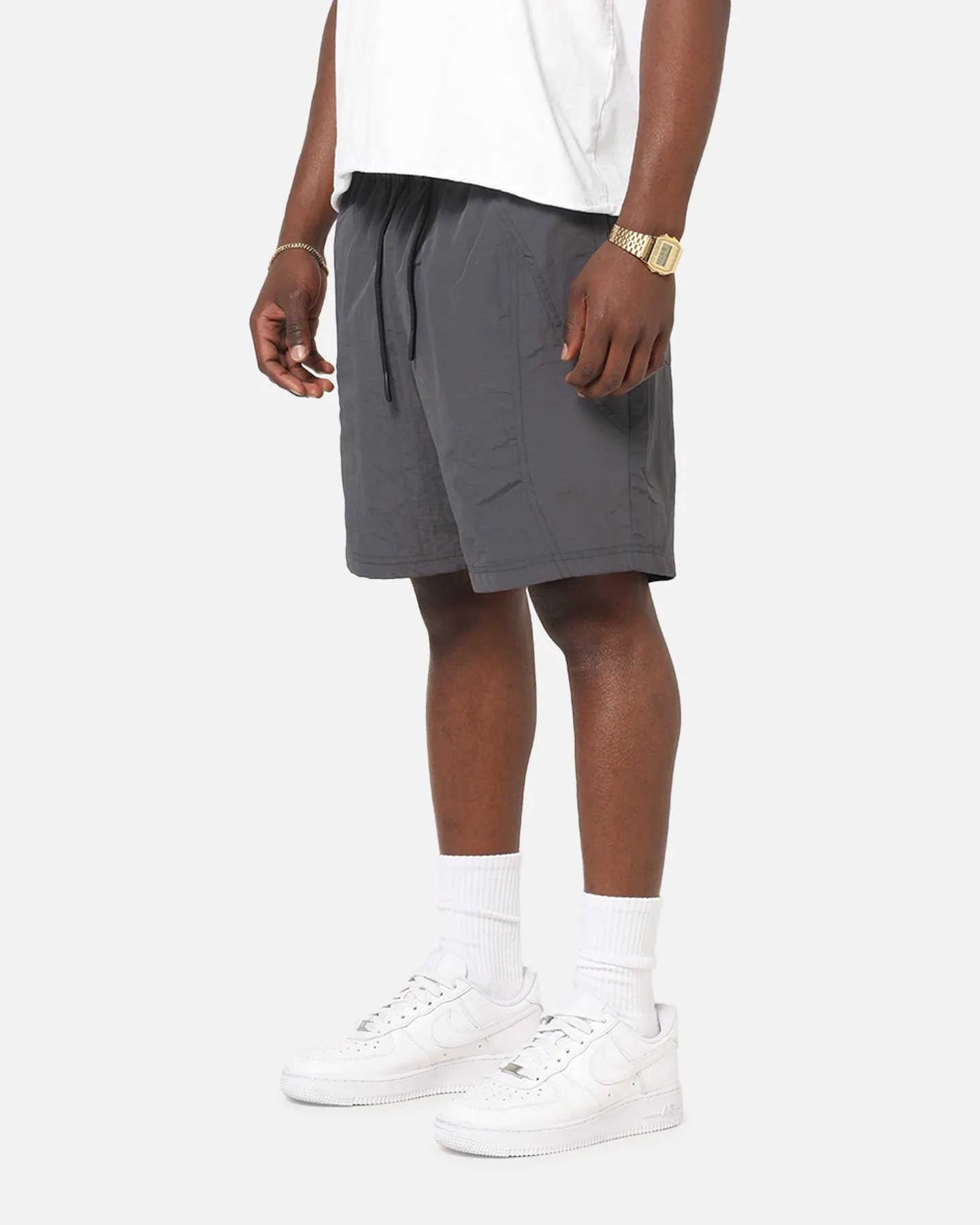 Carre Panelled Nylon Shorts Black Biodegradable Material Option