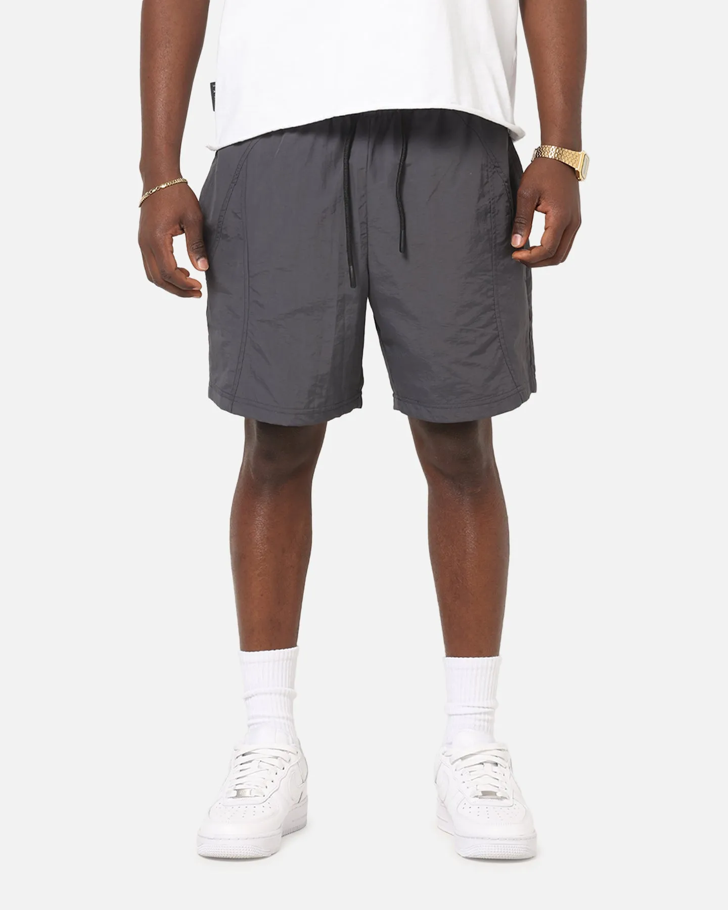 Carre Panelled Nylon Shorts Black Breathable Comfort easygoing look