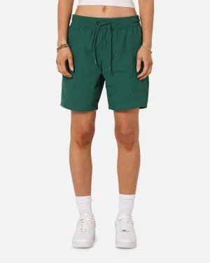 Carre Panelled Nylon Shorts Green Double Layered Reinforcement ethnic style