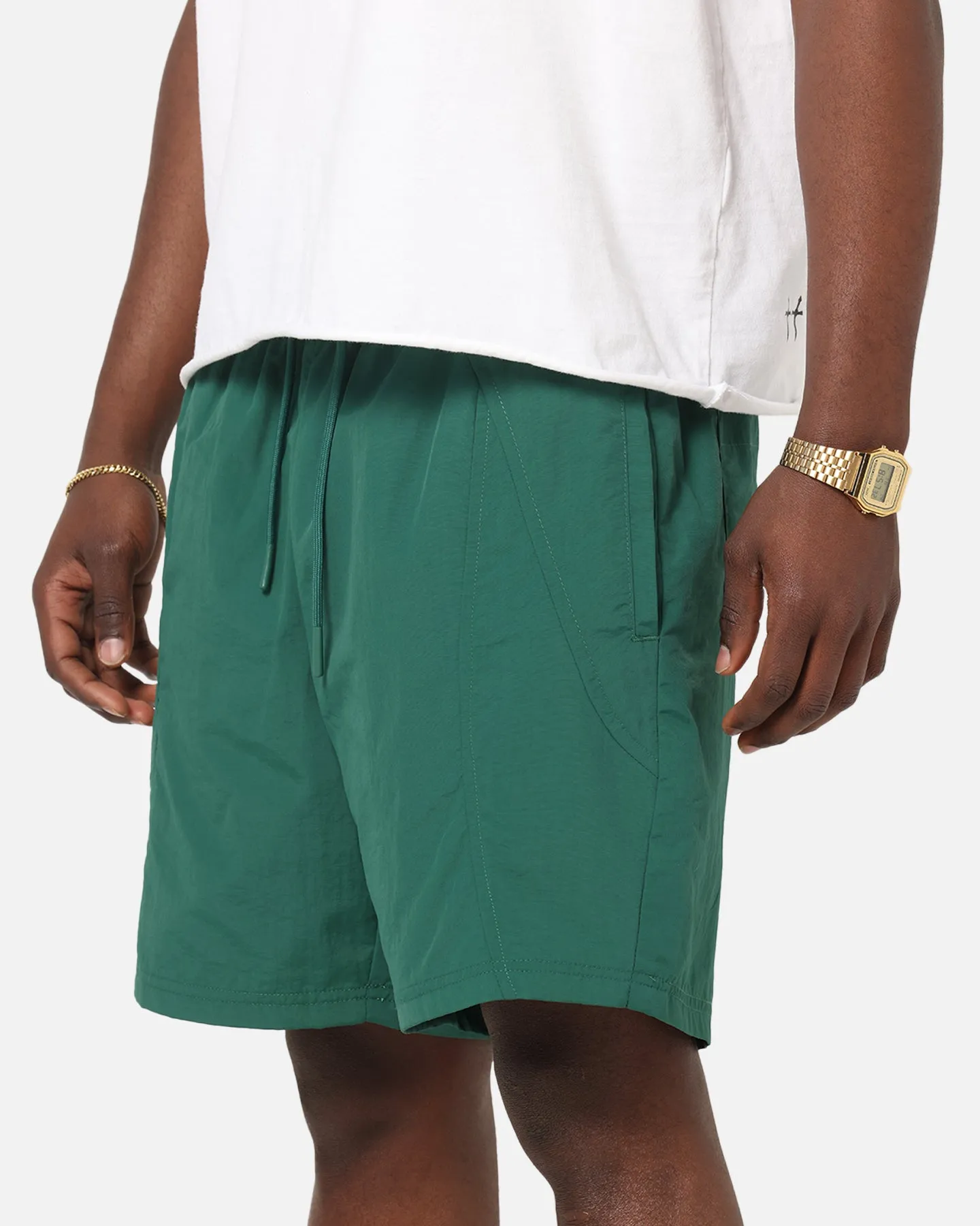 Carre Panelled Nylon Shorts Green watch