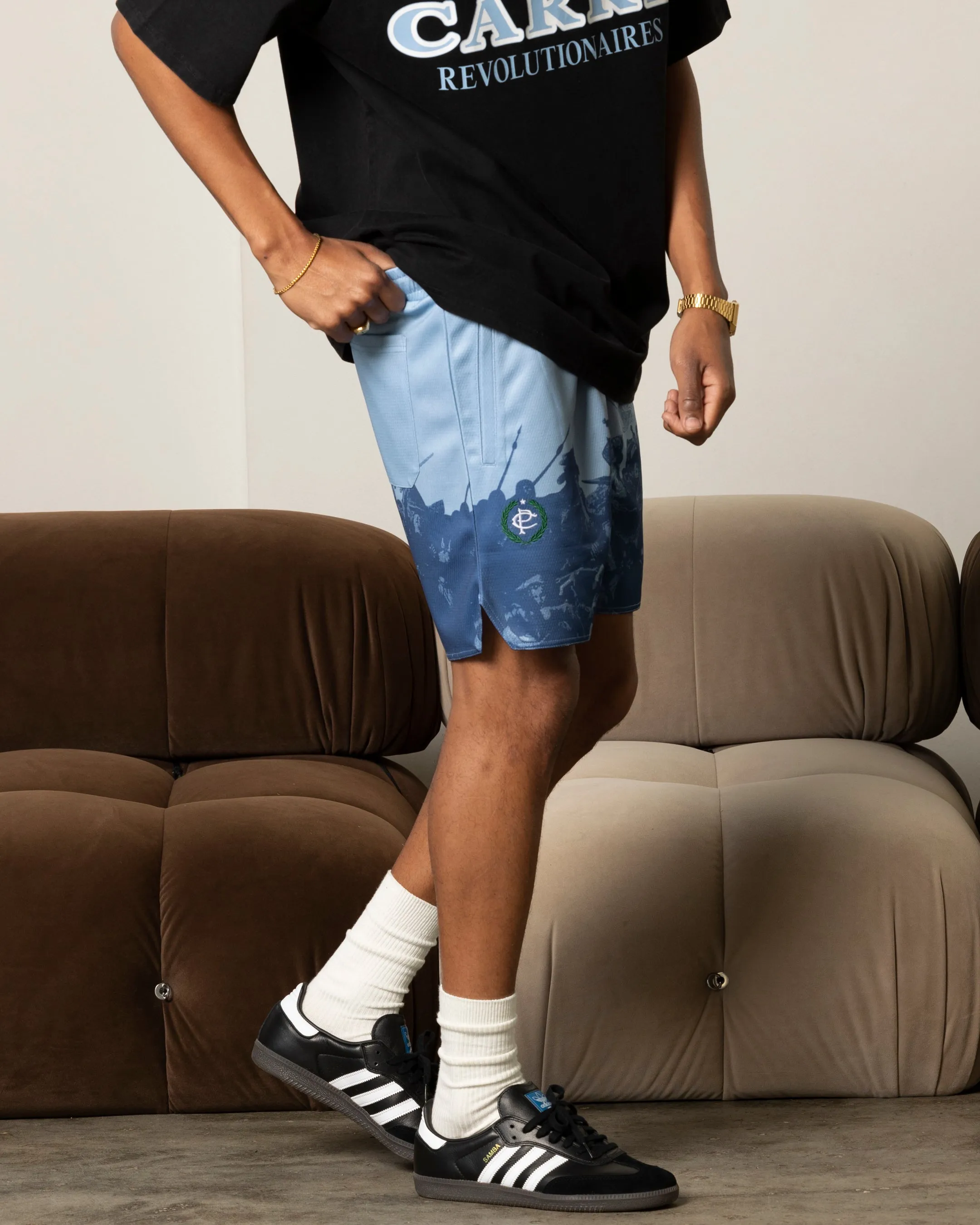 Carre Victory Basketball Shorts Light Blue Relaxed Motion Fitness Ready