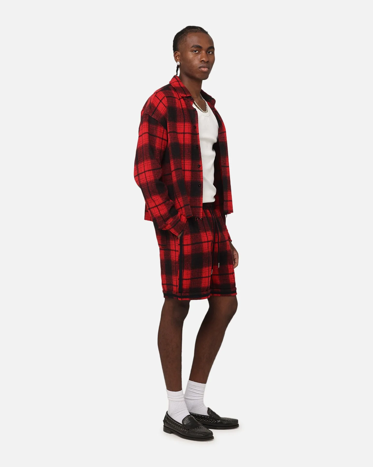 Mid - rise Cool Vibe XXIII Plaid Ball Shorts Red