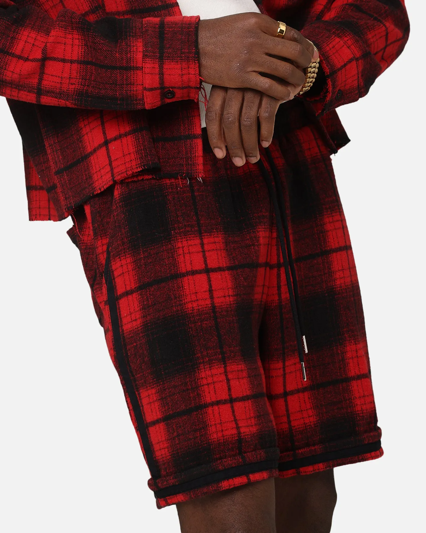 XXIII Plaid Ball Shorts Red Hypoallergenic Textile Contoured Articulation