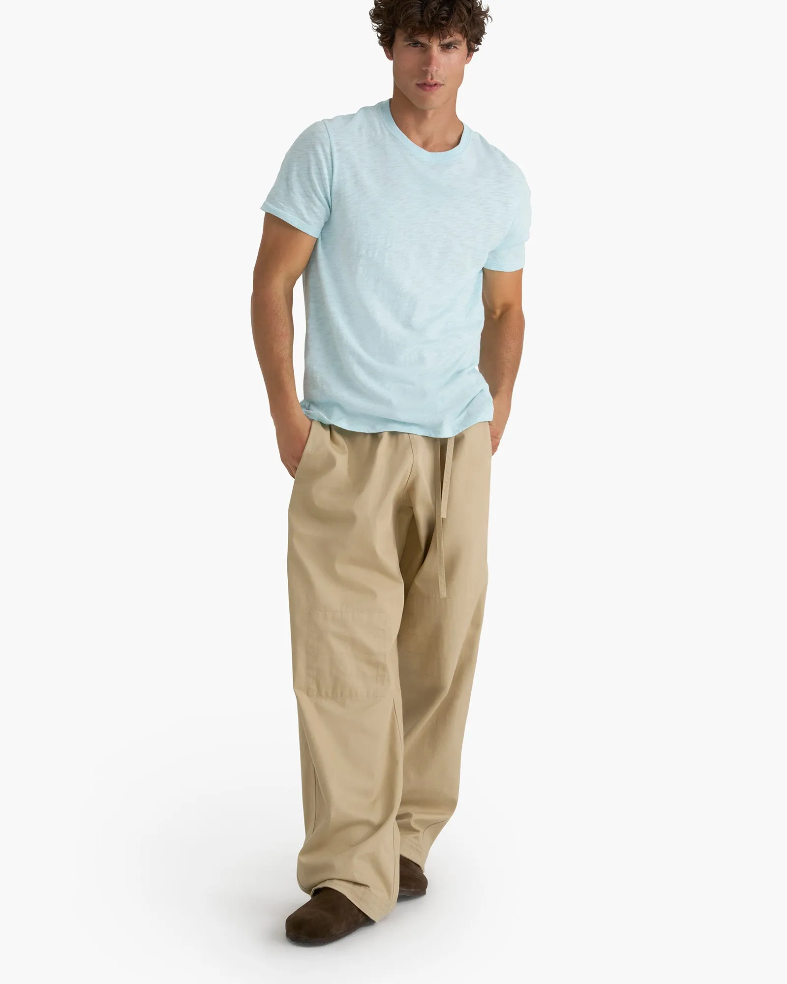 Essential Layer Slub Jersey Short Sleeve Crew Neck Tee - Ocean Blue