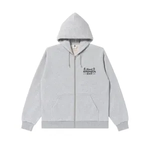 snap buttoned Active Comfort Wear OLDTOWN TOKYO ZIP HOODIE HEATHER GRAY