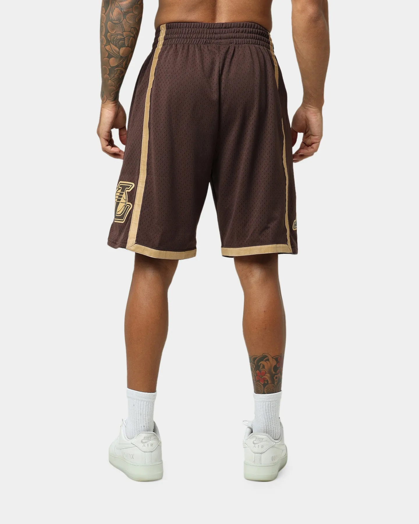 Mitchell & Ness Los Angeles Lakers Lux Brown Swingman Shorts Baroque Brown AdjustableDrawstring sweater