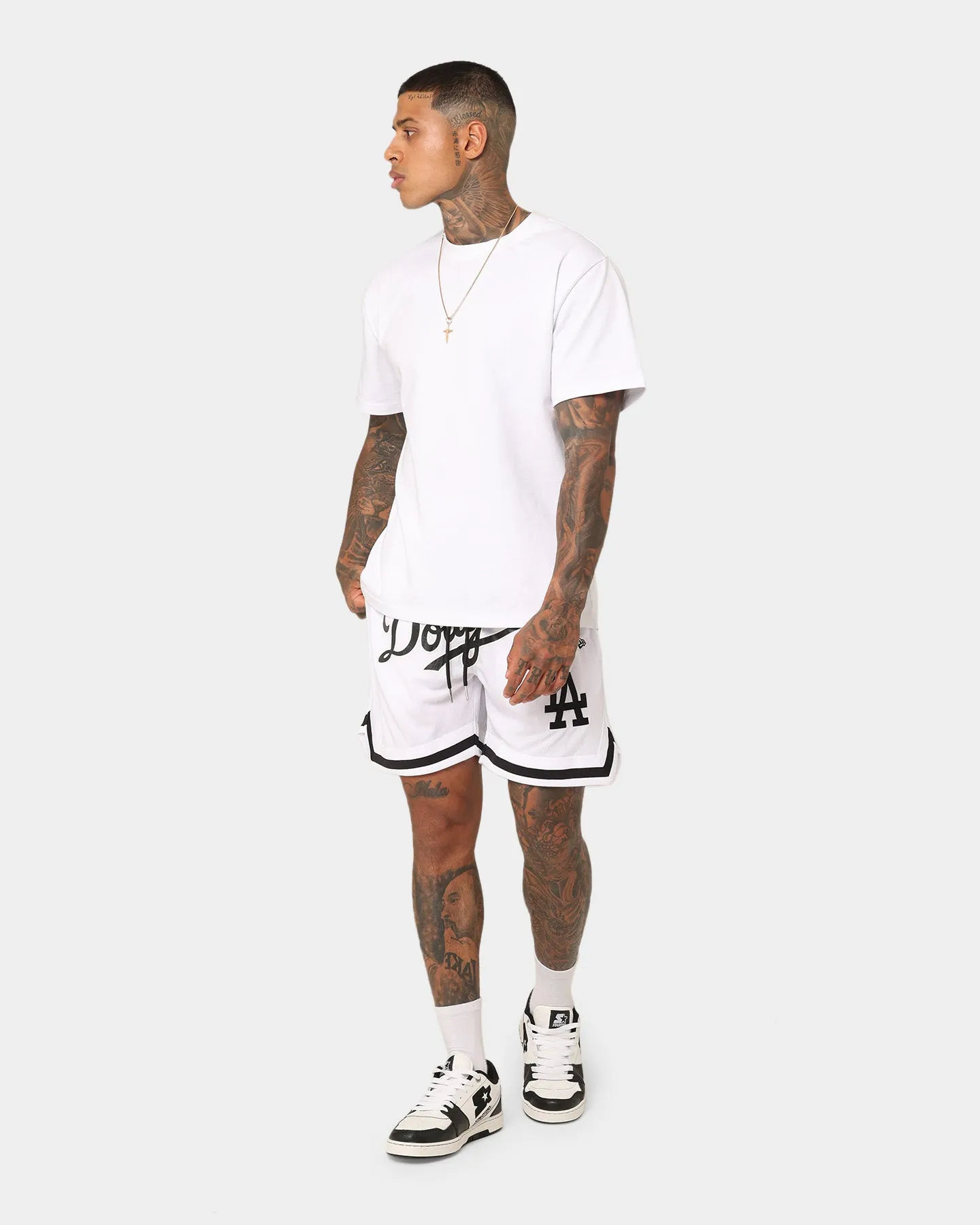 Beach Vibe Gusseted Crotch New Era Los Angeles Dodgers Mesh Shorts White