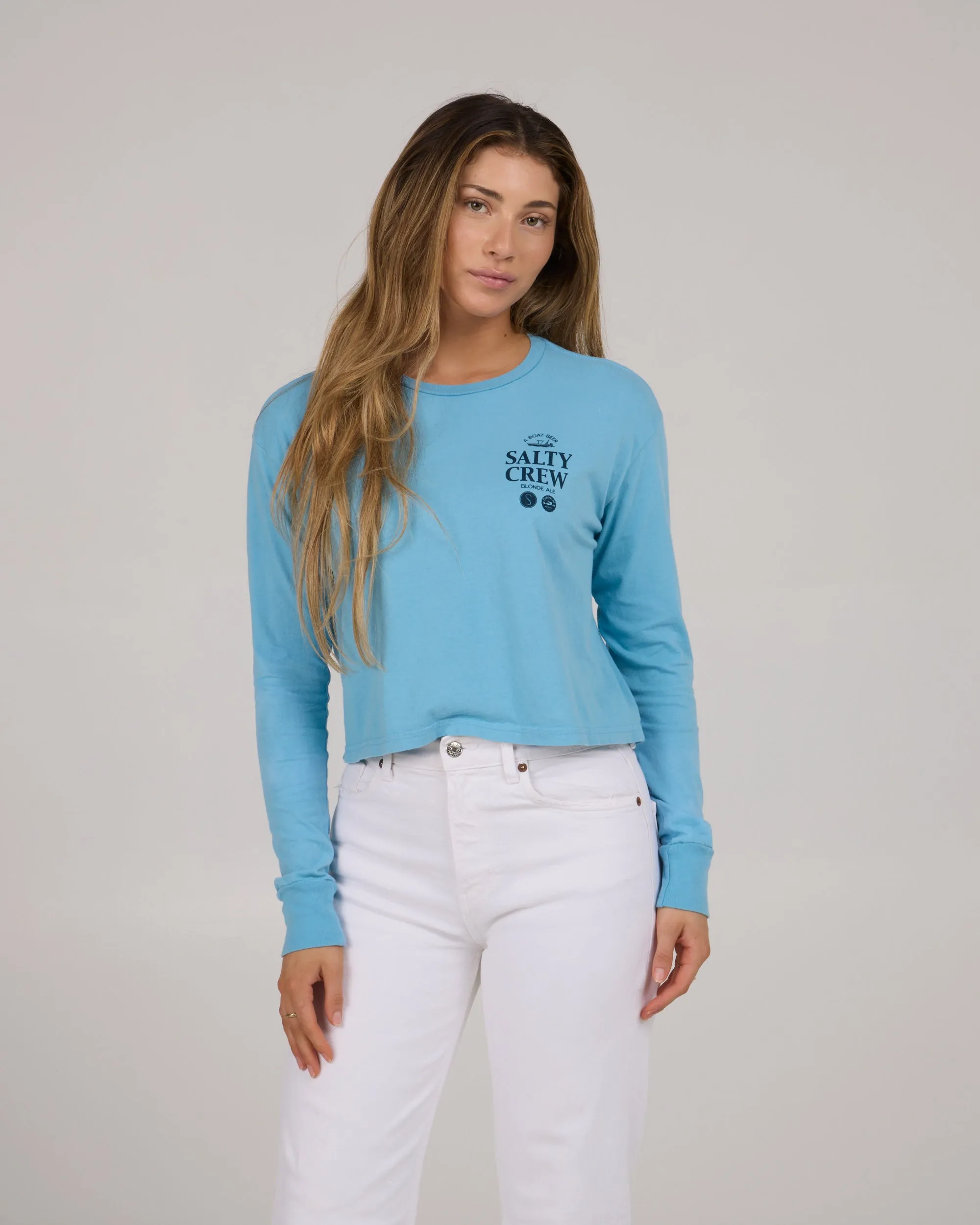 Sip & Sea L/S Crop - Lagoon Blue Effortless Comfort Wear