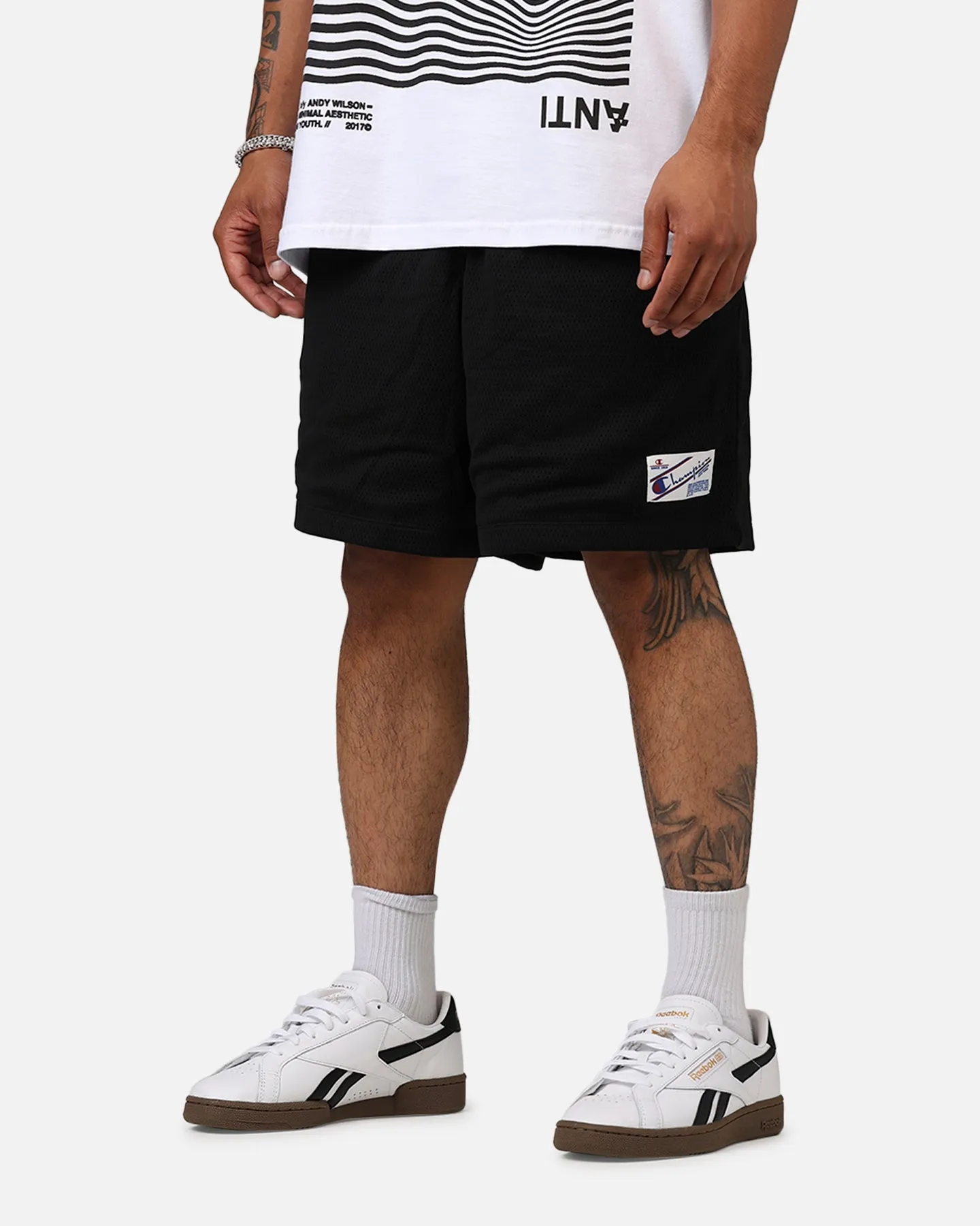 plain shorts Champion Big Bank Mesh Shorts Black