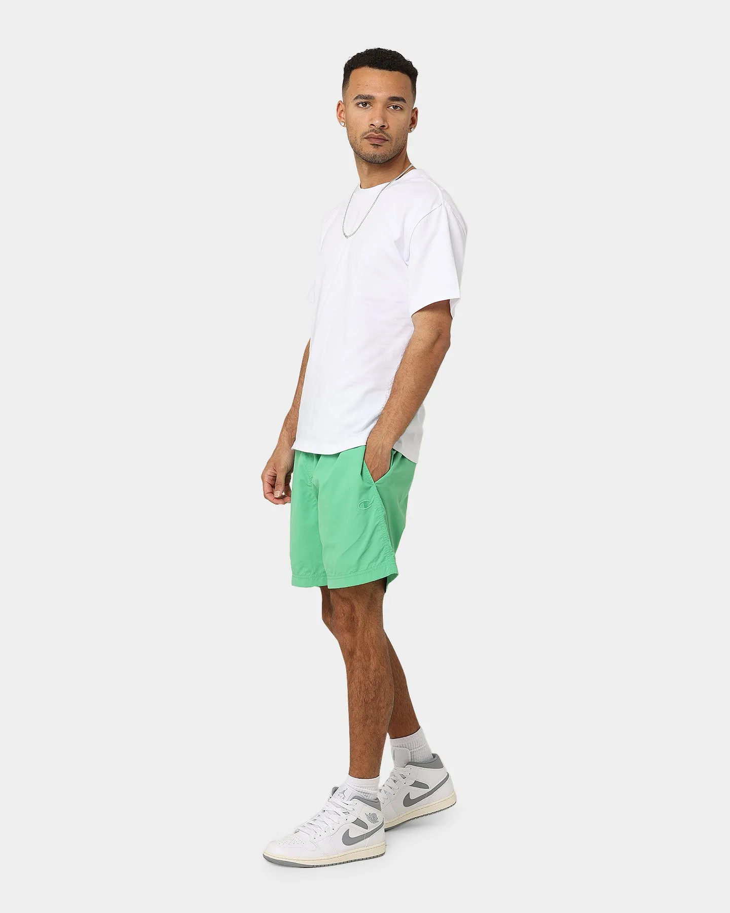 Sporty Vibe Champion Rebound Nylon Shorts Green Crisp