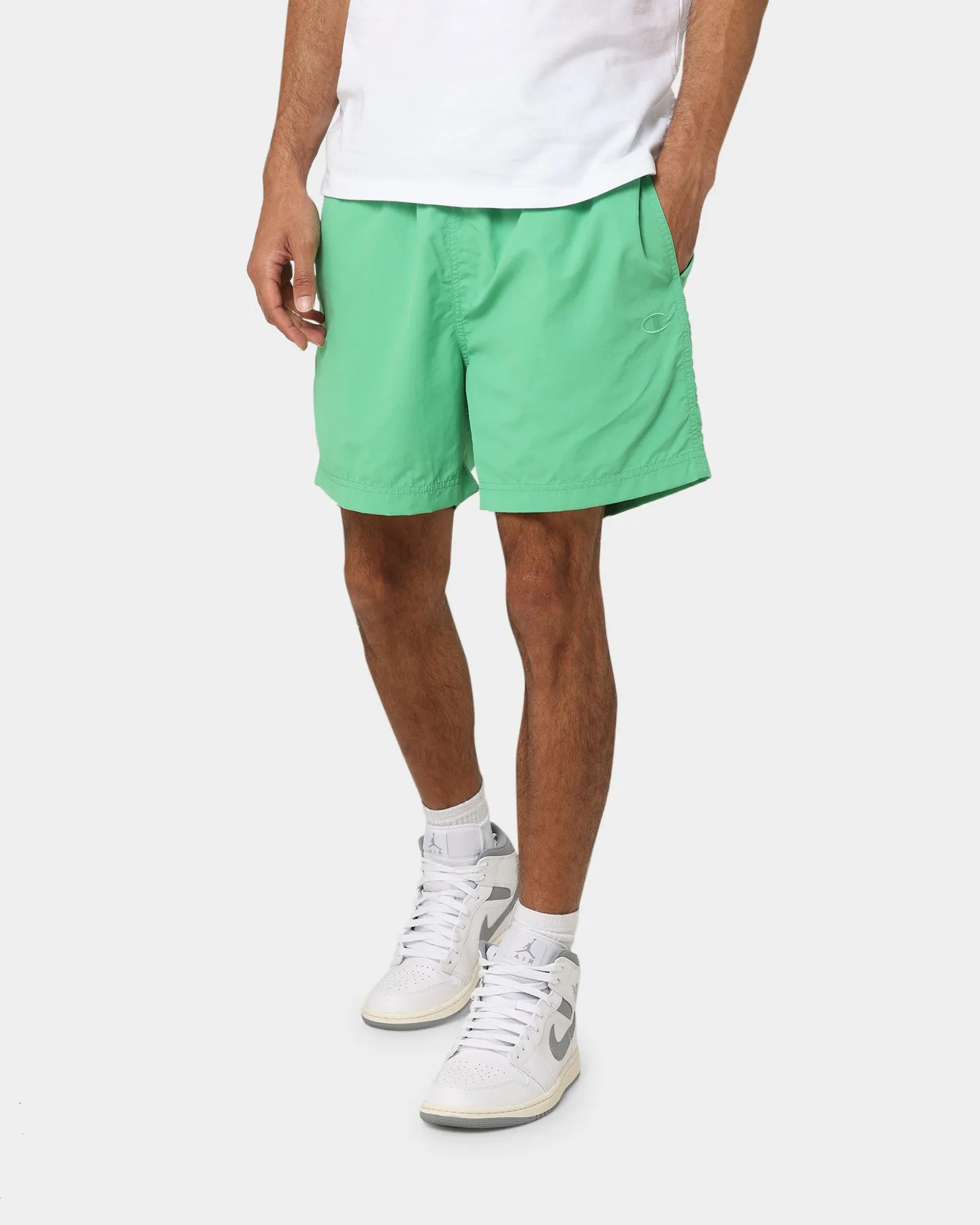 Champion Rebound Nylon Shorts Green Crisp stretchy fabric
