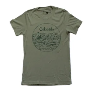Flatirons Tee-Heather Olive Breathable Cotton Fabric Sleek Performance Wear