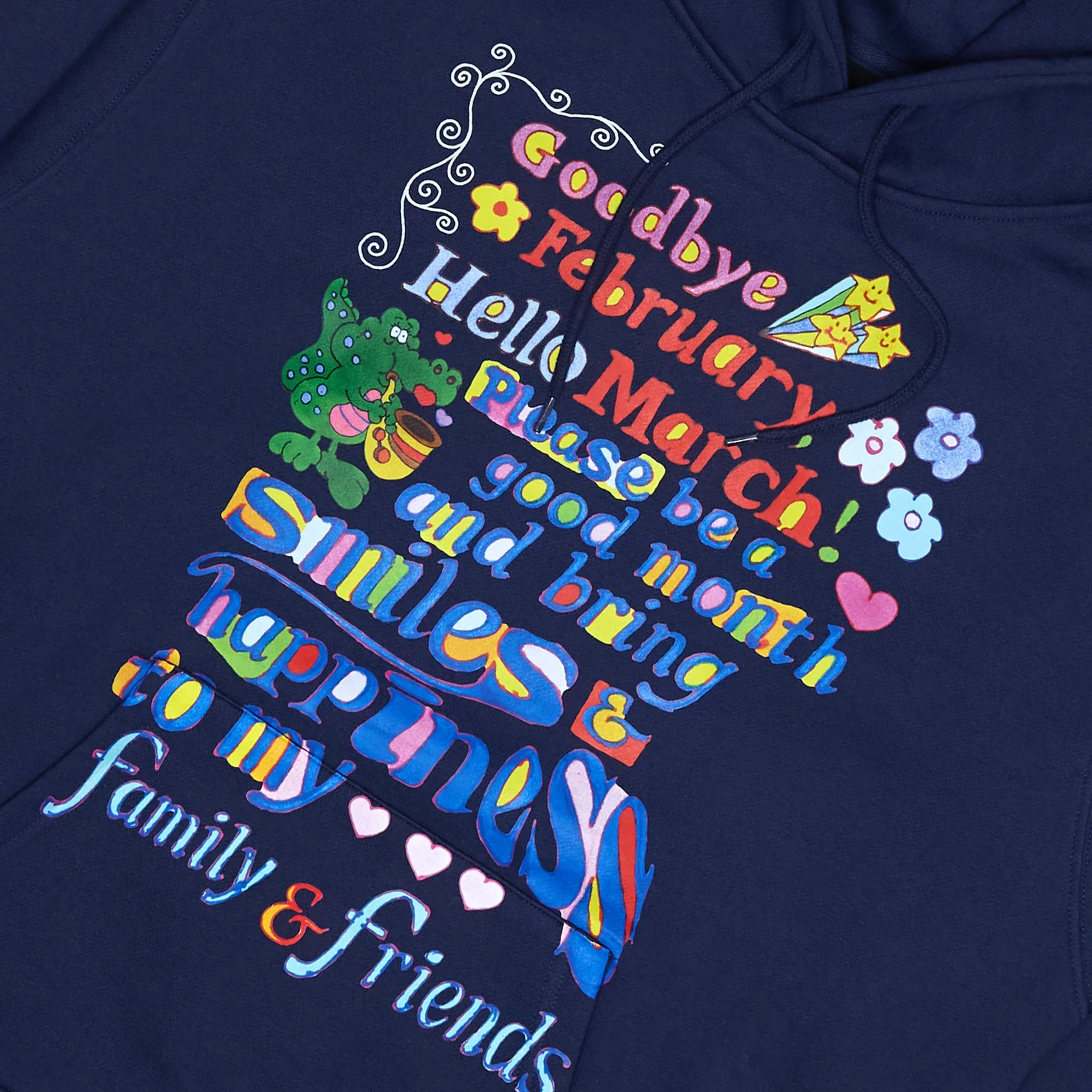 WKND Hello March Hoodie - Navy Fresh Minimal industry standard