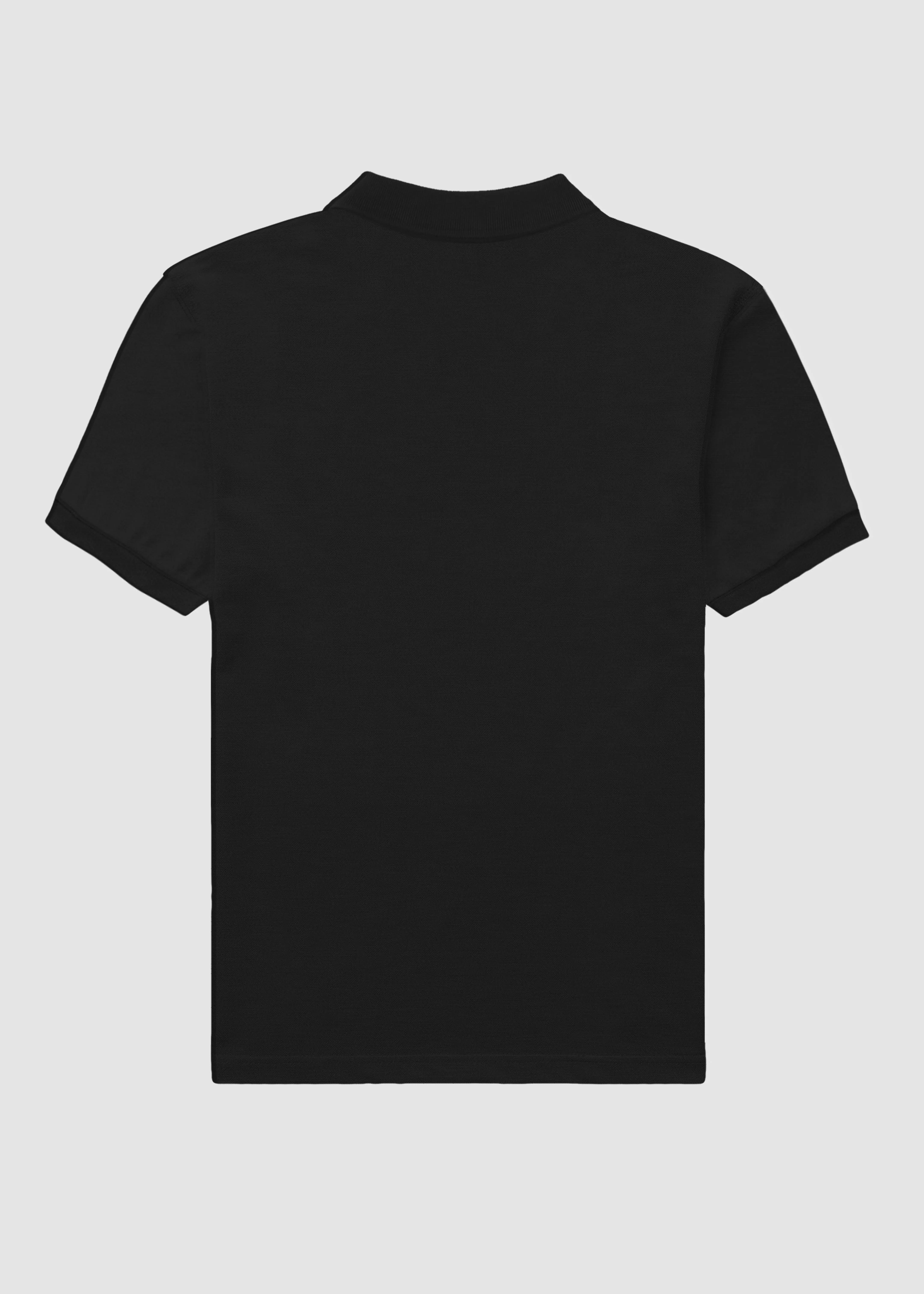 Black Men's Polo | MP25 Sustainable Dye Process Year-Round Wear