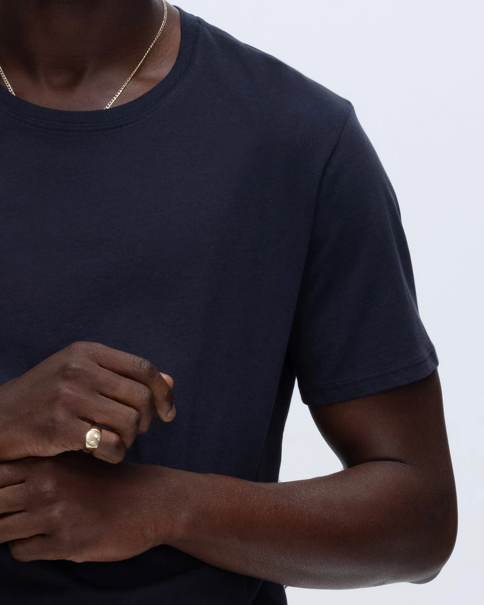 Weekend Smart High Durability Weave Classic Jersey Crew Neck Tee - Midnight