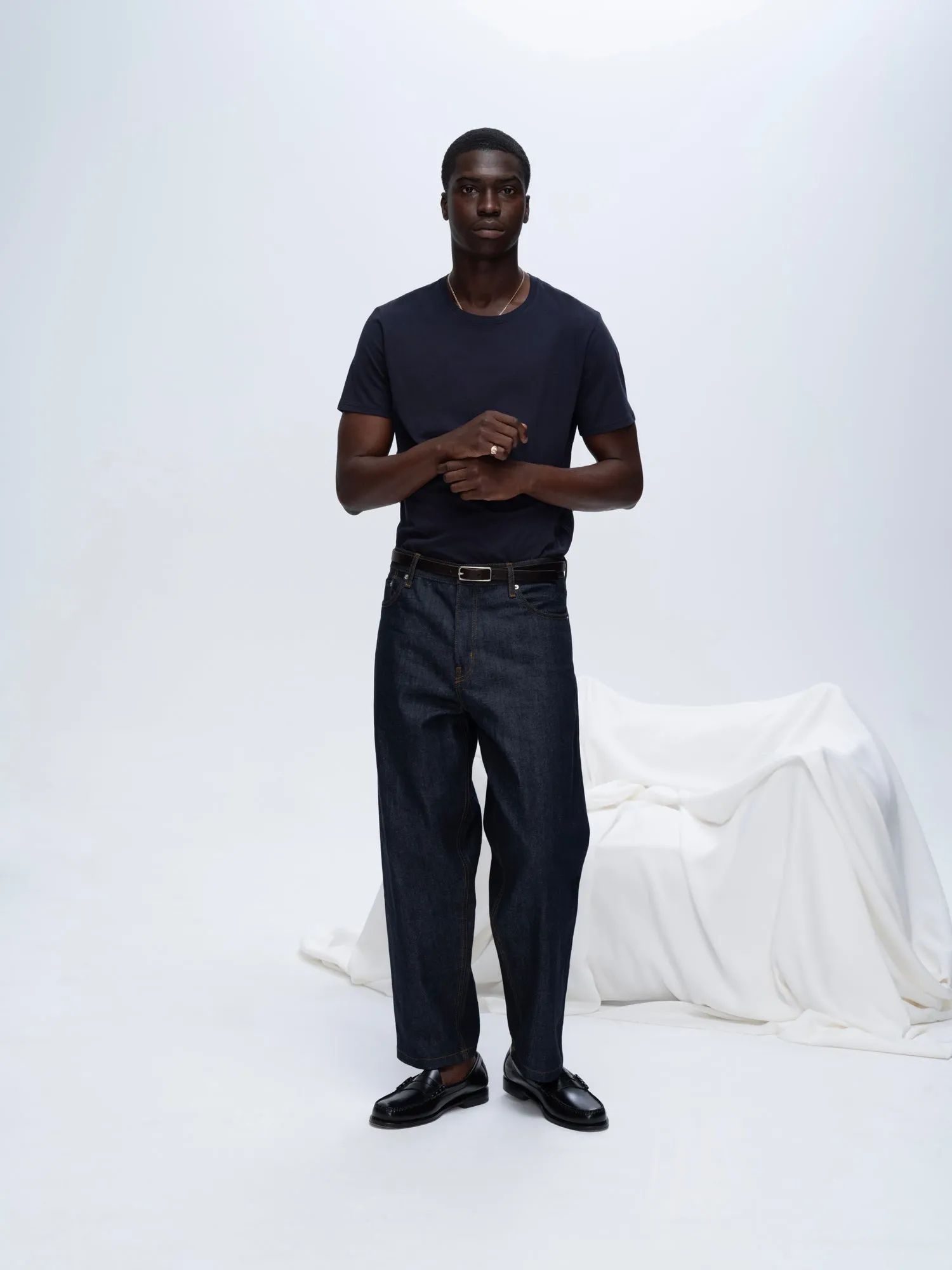 Classic Jersey Crew Neck Tee - Midnight Versatile Layering