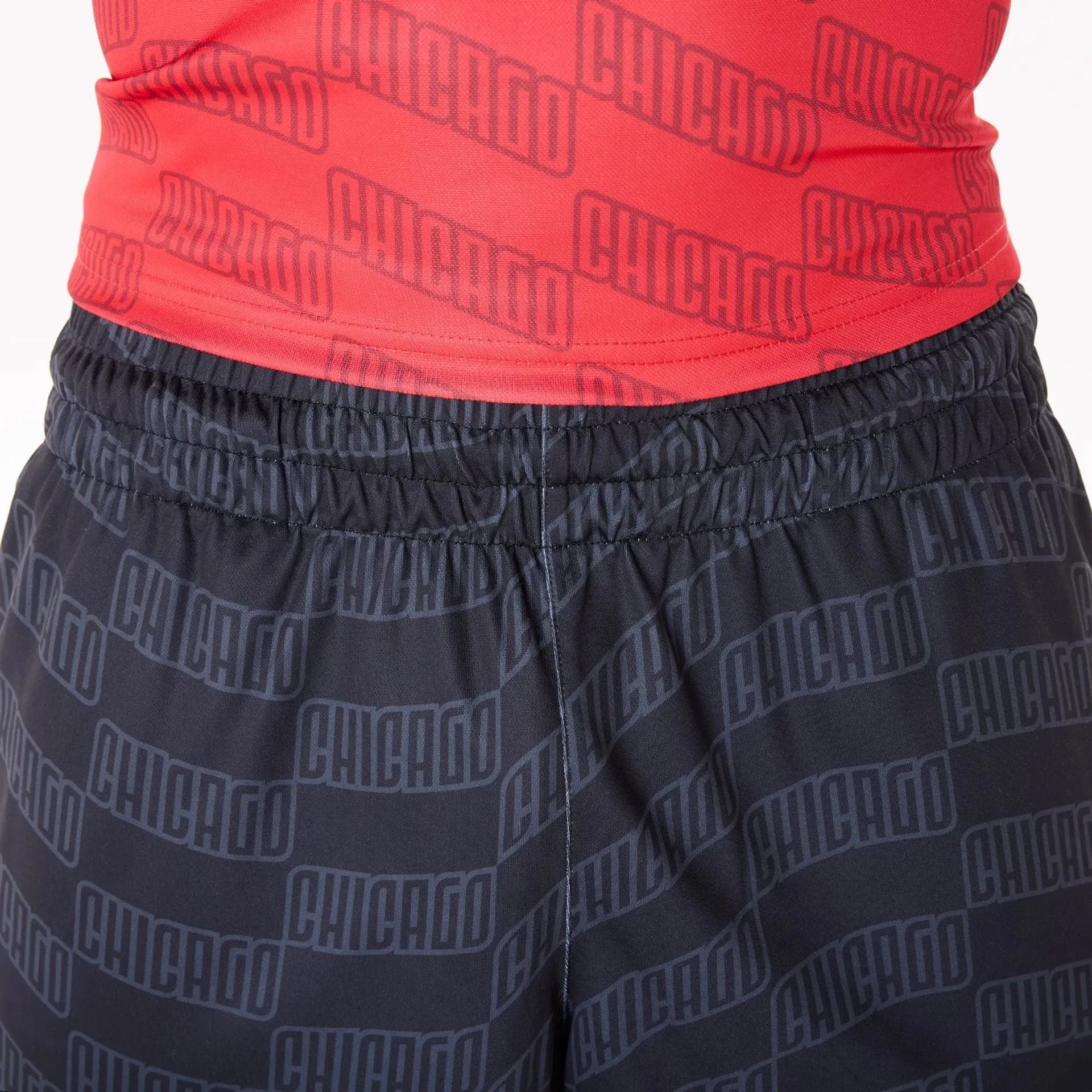 Chicago Bulls NBA All Over Print Graphic Black Shorts Comfortable Waistband Active Movement