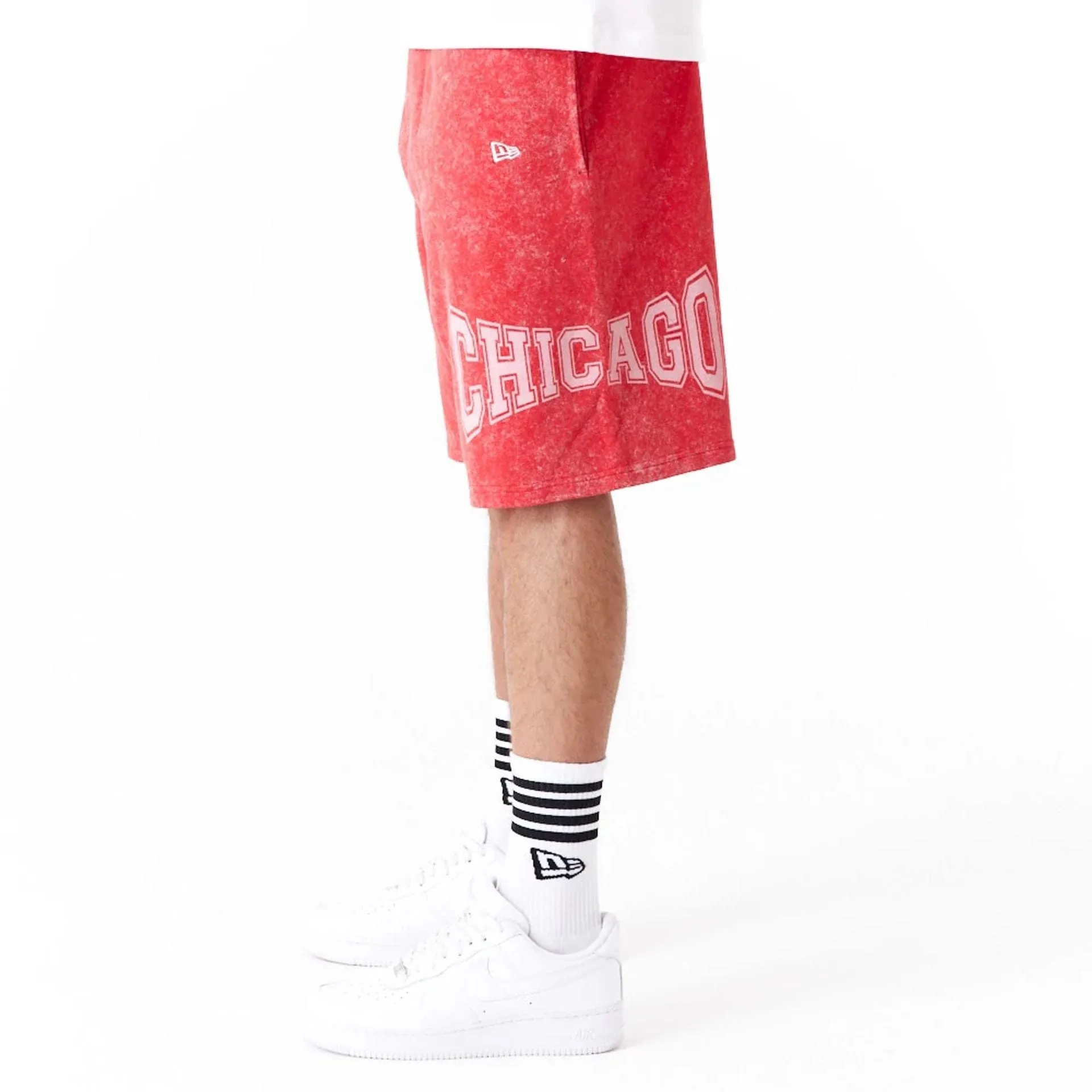 Chicago Bulls NBA Washed Red Shorts MoistureWickingLining